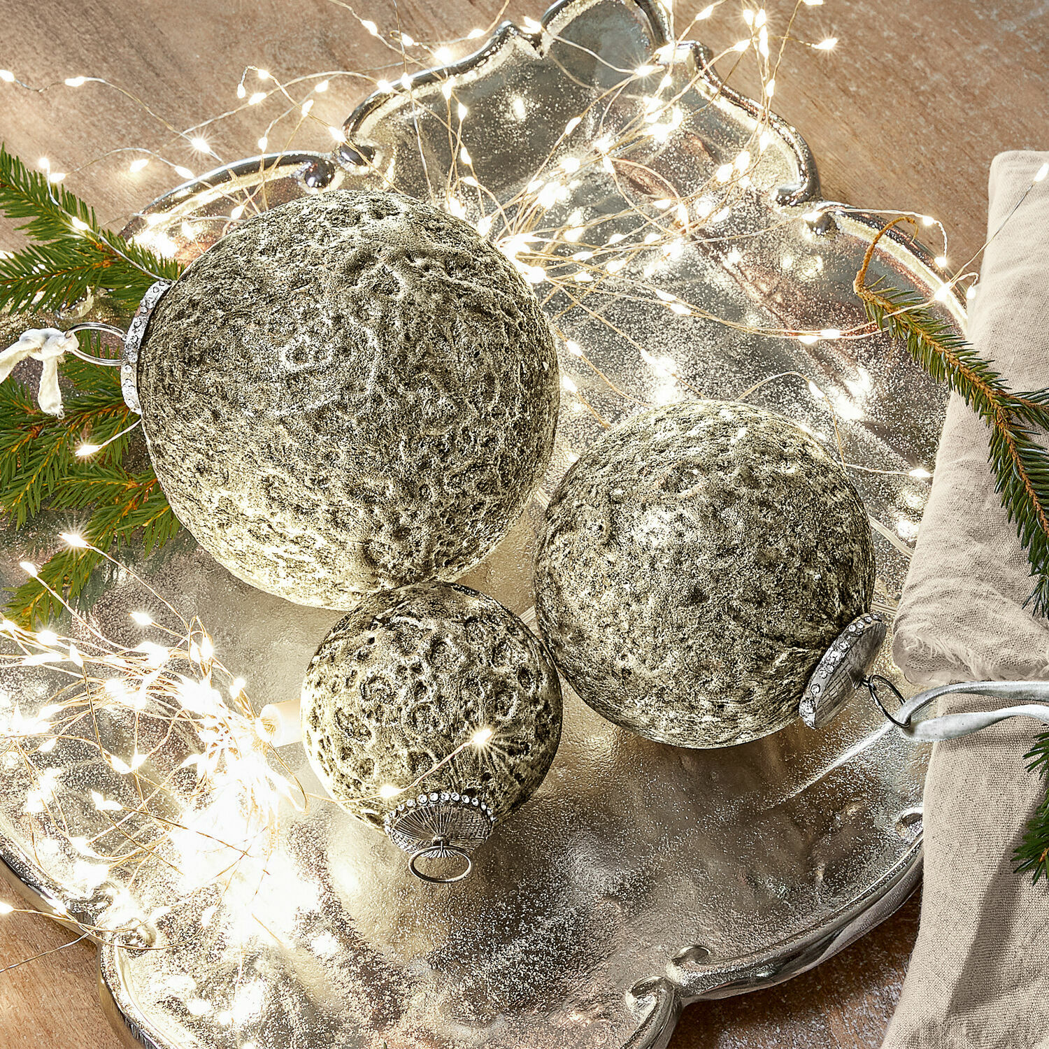 Lot de 3 boules de Noël Fautea