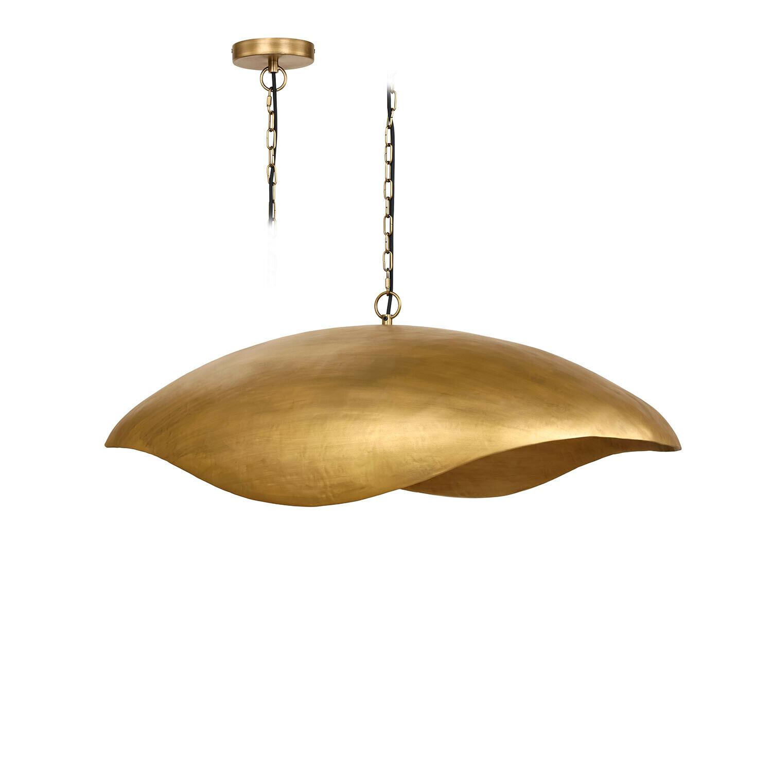 Hanglamp Horizon Serein Gouden hanglamp van metaal met organische vorm, modern design voor woonkamer of eetkamer