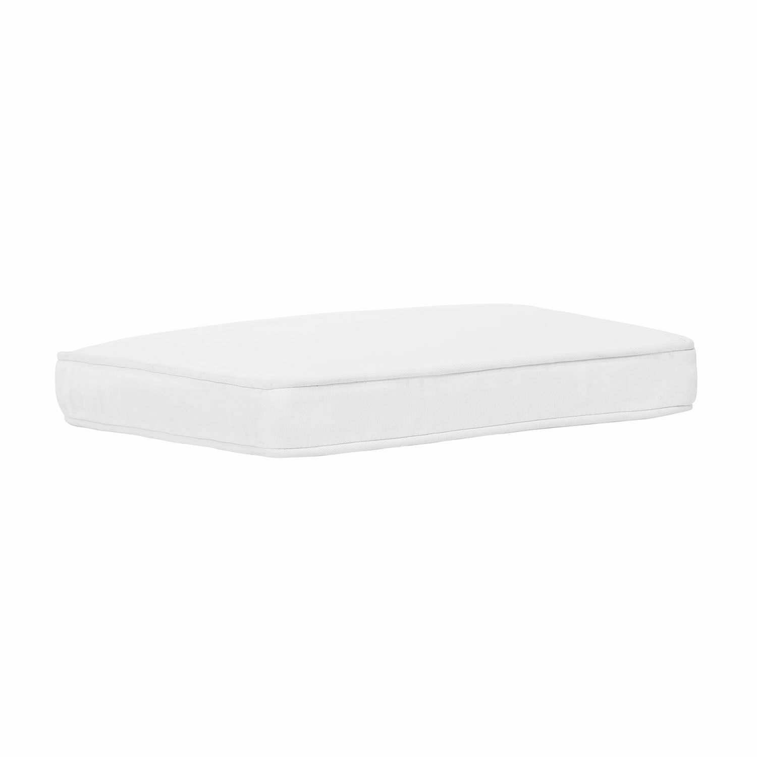 Zitkussen Pelagia Witte rechthoekige kussen van stof voor tuinmeubilair, comfortabel en duurzaam zitkussen