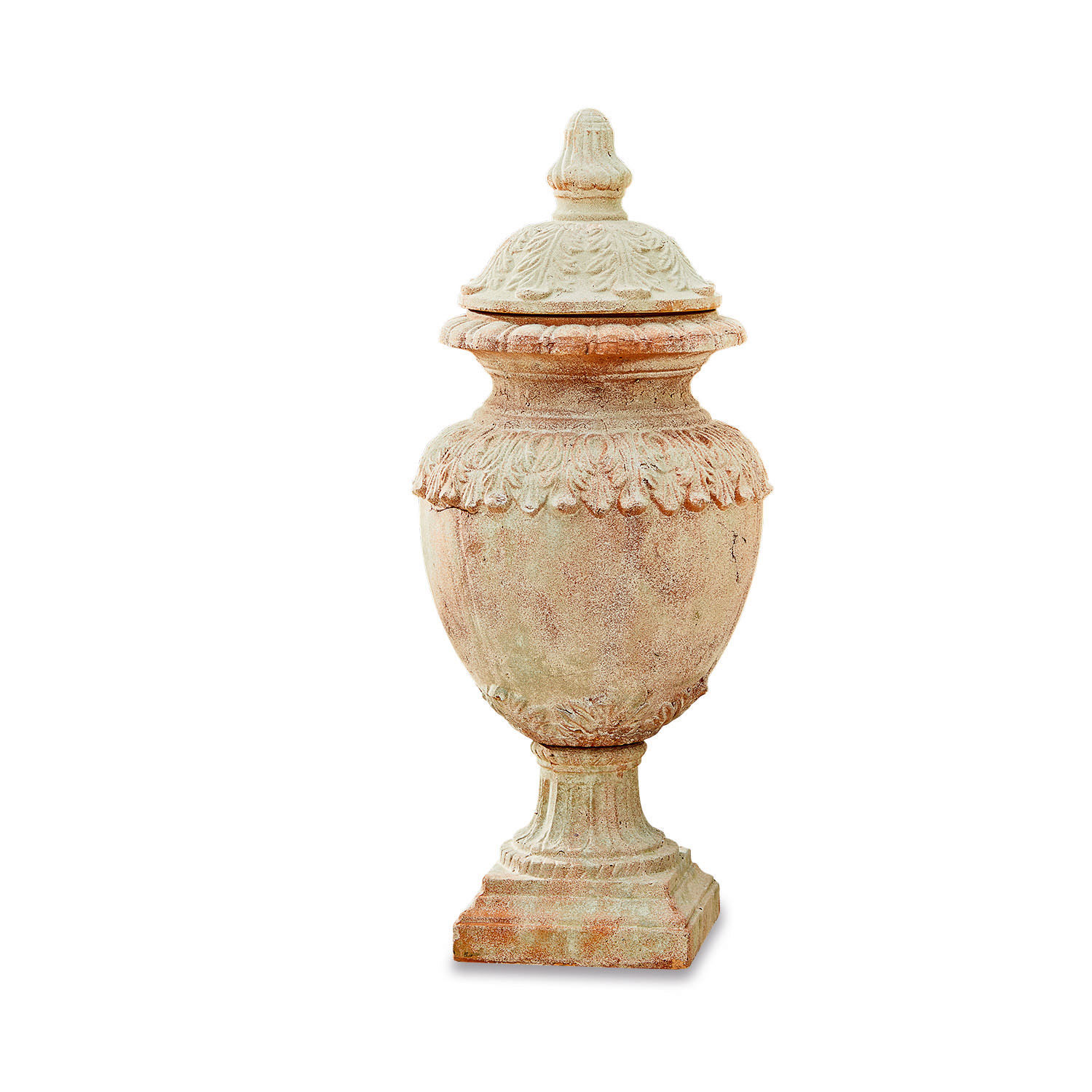 Siervoorwerp Persephone Decoratieve terracotta vaas met deksel in natuurlijke kleur voor tuin- en woondecoratie