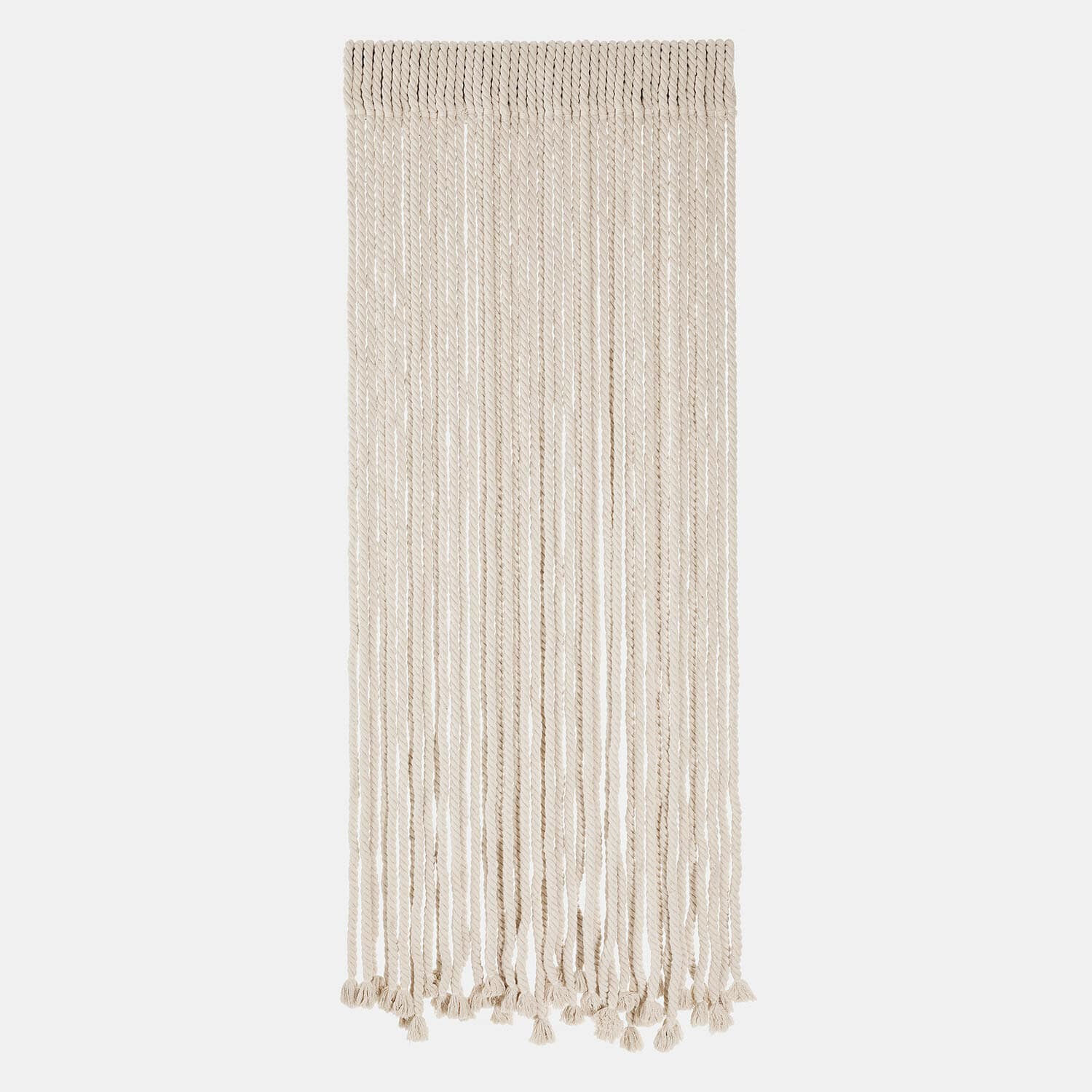 Wanddecoratie macramé van natuurlijk beige katoenen touw voor boho interieur