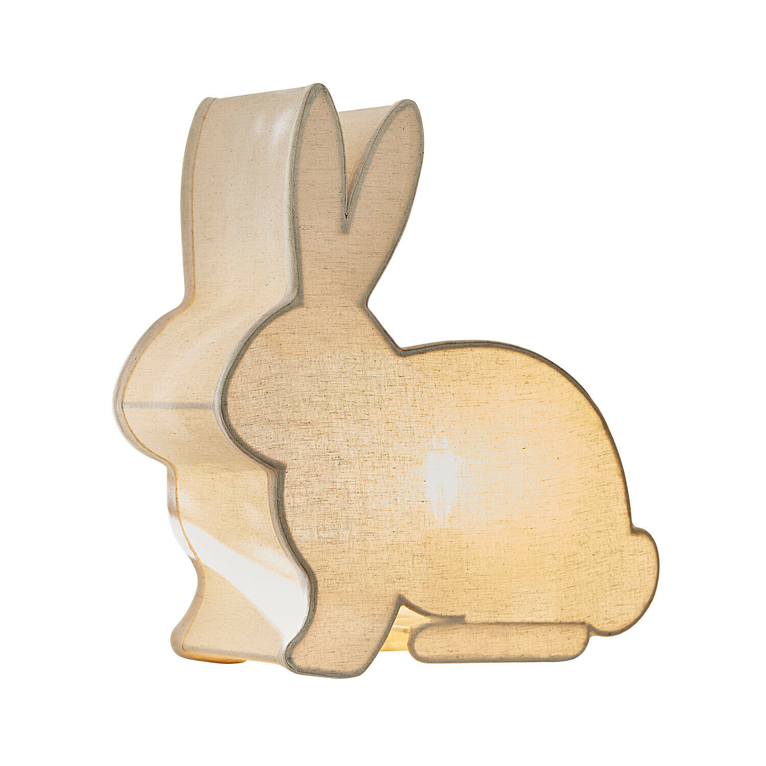 Nachtlampje Twinklelark Konijnvormige lamp van beige stof, decoratieve nachtlamp voor kinderkamer