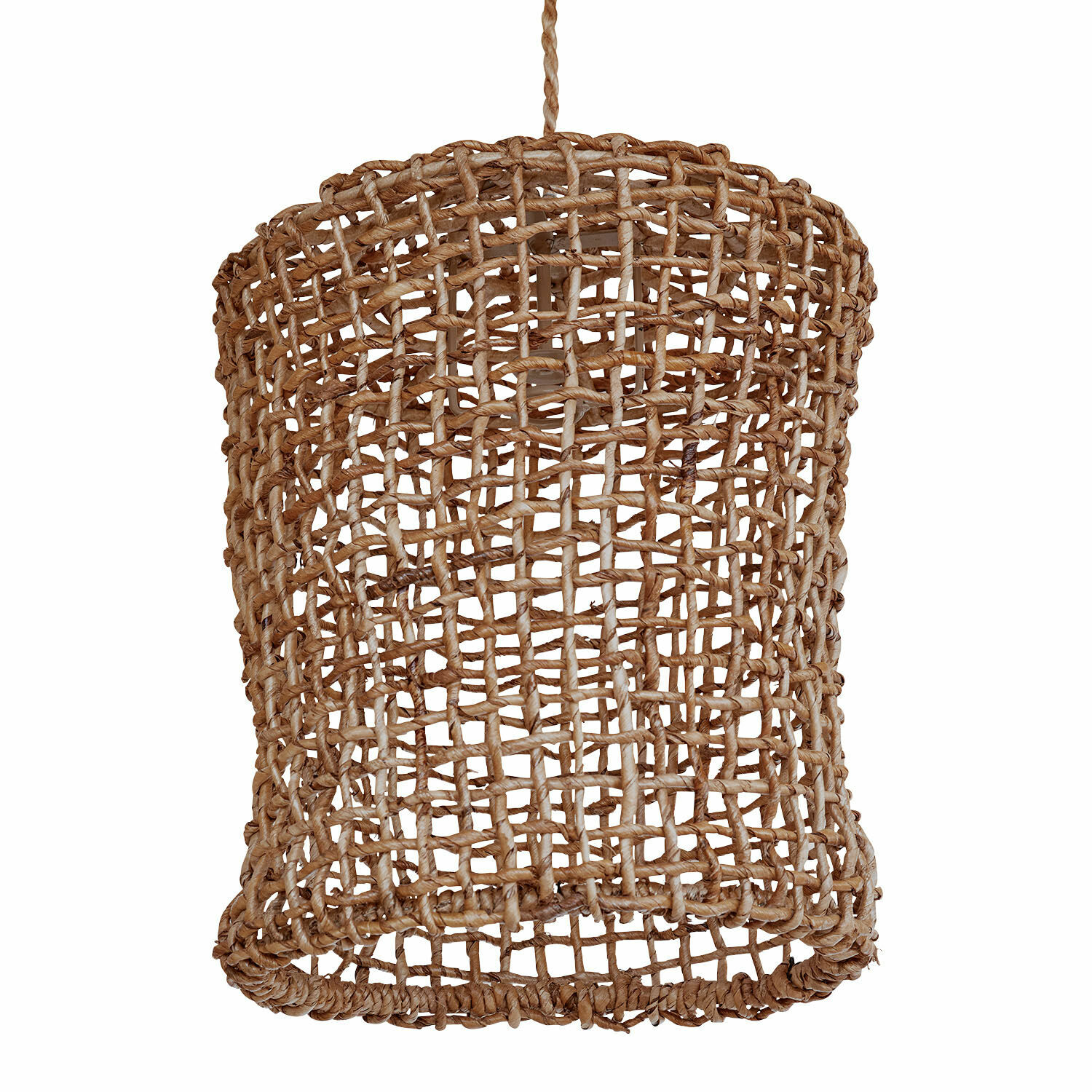 Lampenkap Wellsford Hanglamp van gevlochten natuurlijk bruin rattan, boho stijl, sfeervolle binnenverlichting
