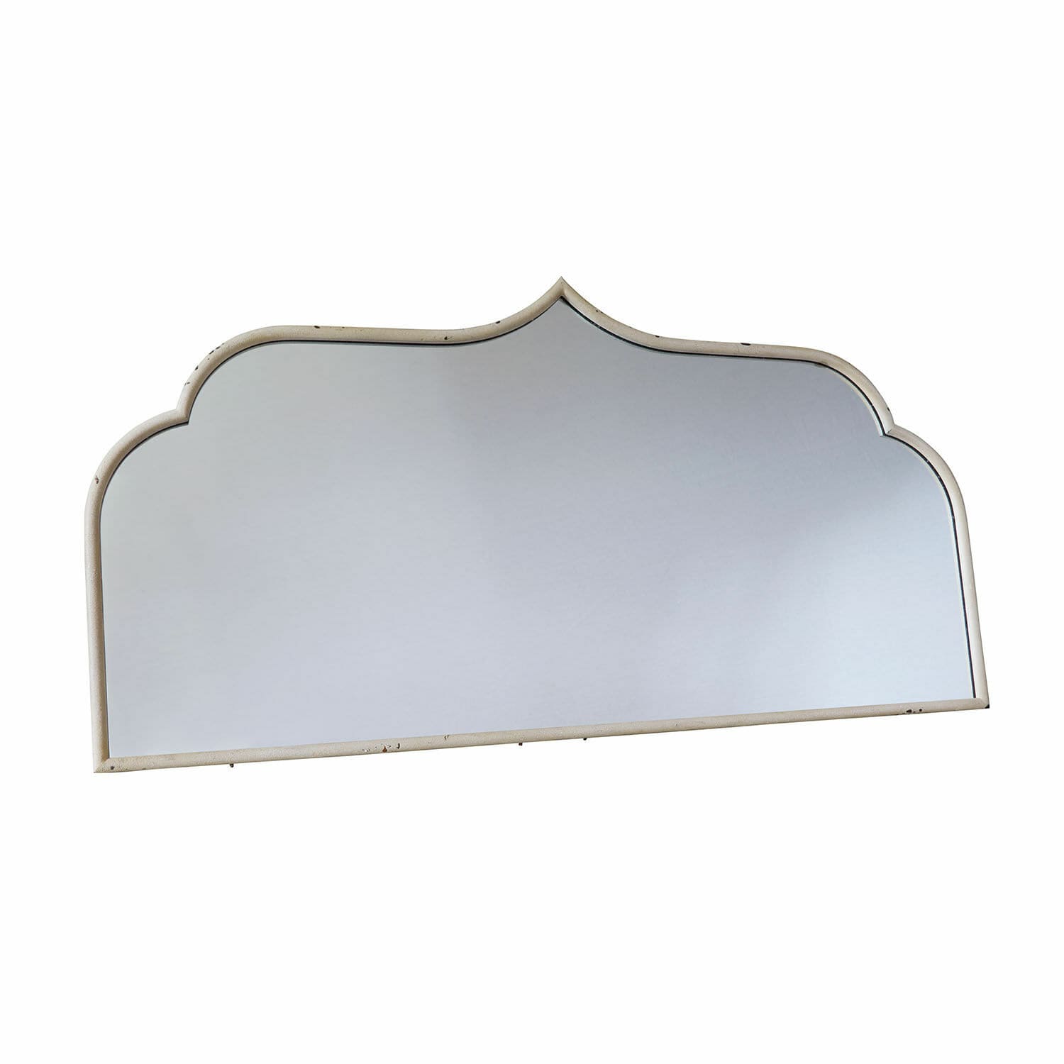 Miroir Selamira Miroir mural avec cadre en métal couleur écru à forme décorative, accessoire déco intérieur