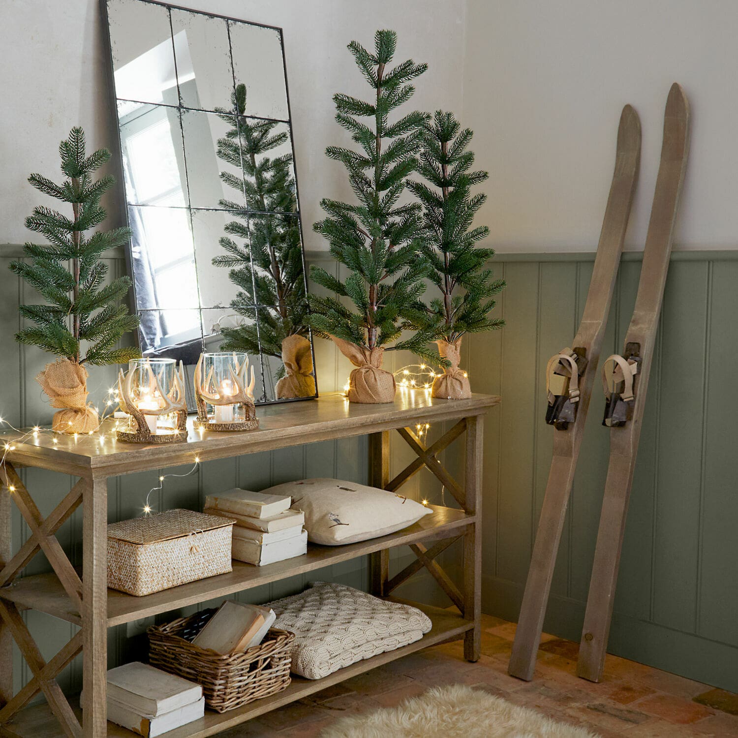Lot de 2 skis décoratifs Lambeth
