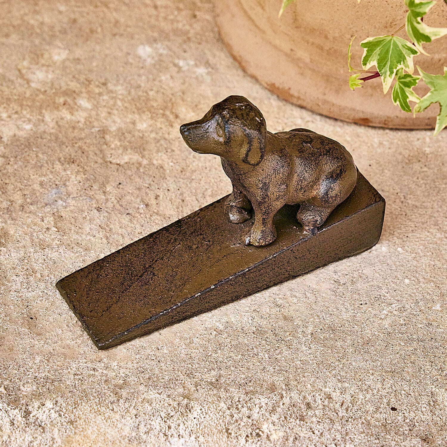 Bloque-porte Wauzel Cale-porte en fonte marron en forme de chien, accessoire décoratif et fonctionnel pour la maison