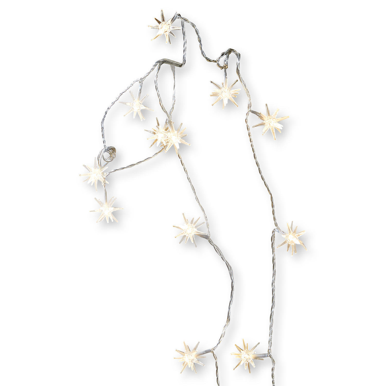 Guirlande lumineuse Nelisse Guirlande lumineuse LED en forme d'étoiles transparentes sur câble argenté, décoration festive