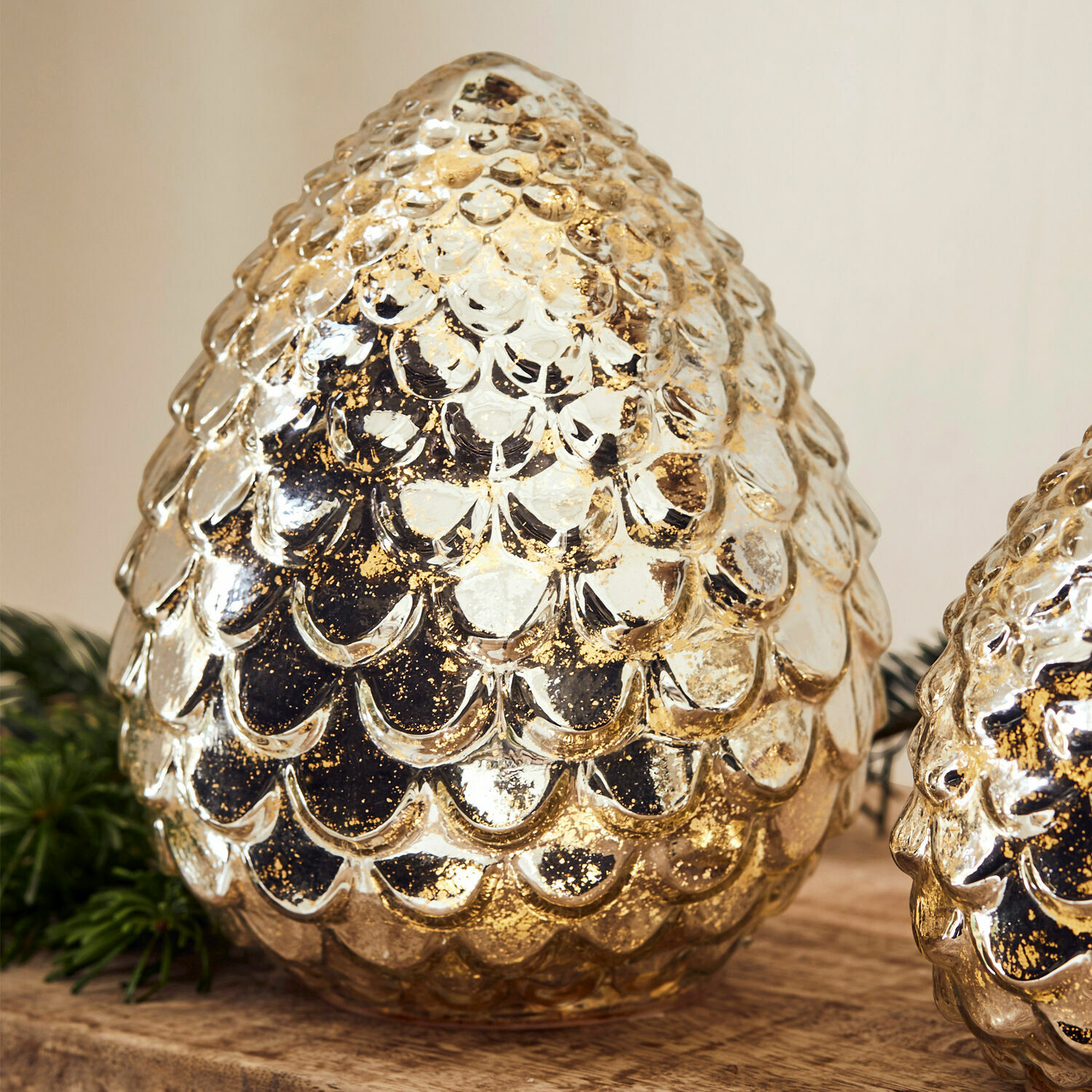 Led-dennenappel set van 2 Ibaque