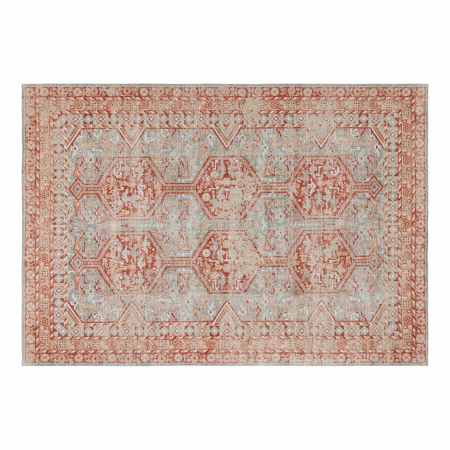 Tapis Incantaro Tapis à motif oriental rouge et beige, décoratif et élégant pour salon moderne