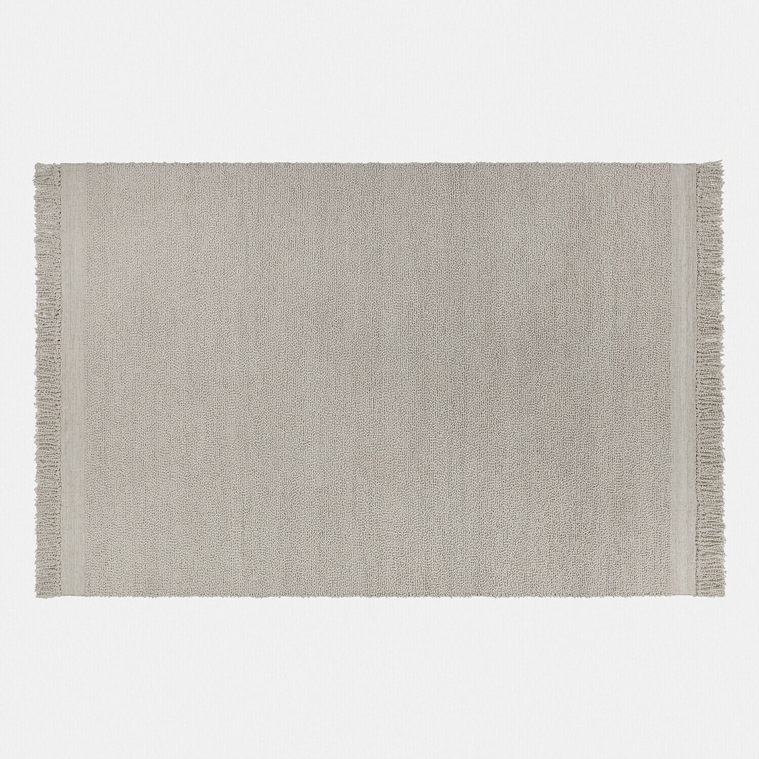 Vloerkleed Linnet Beige katoenen vloerkleed met franjes aan de zijkanten, zacht en decoratief voor binnen