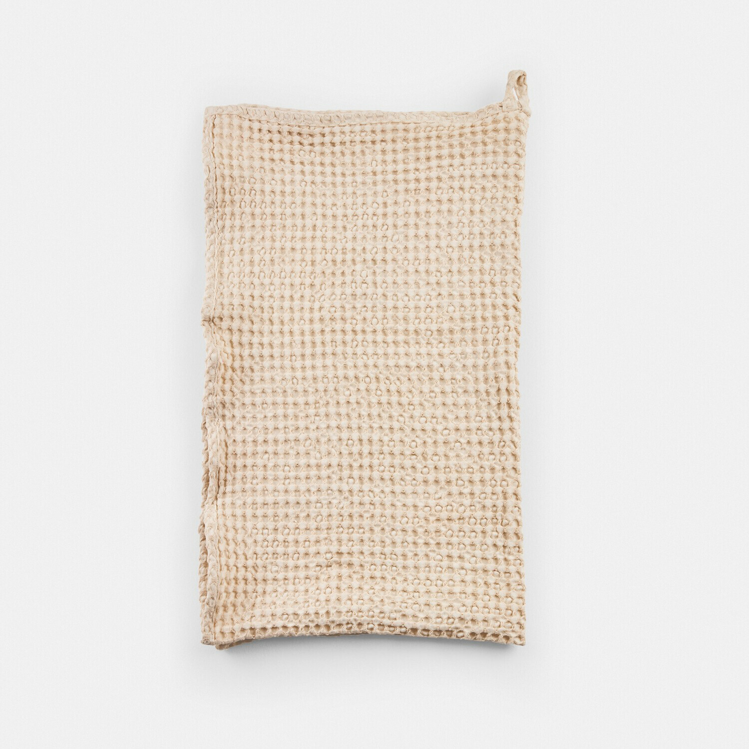 beige Beige Maralei handdoek van katoen met wafelstructuur, zacht en absorberend voor badkamer