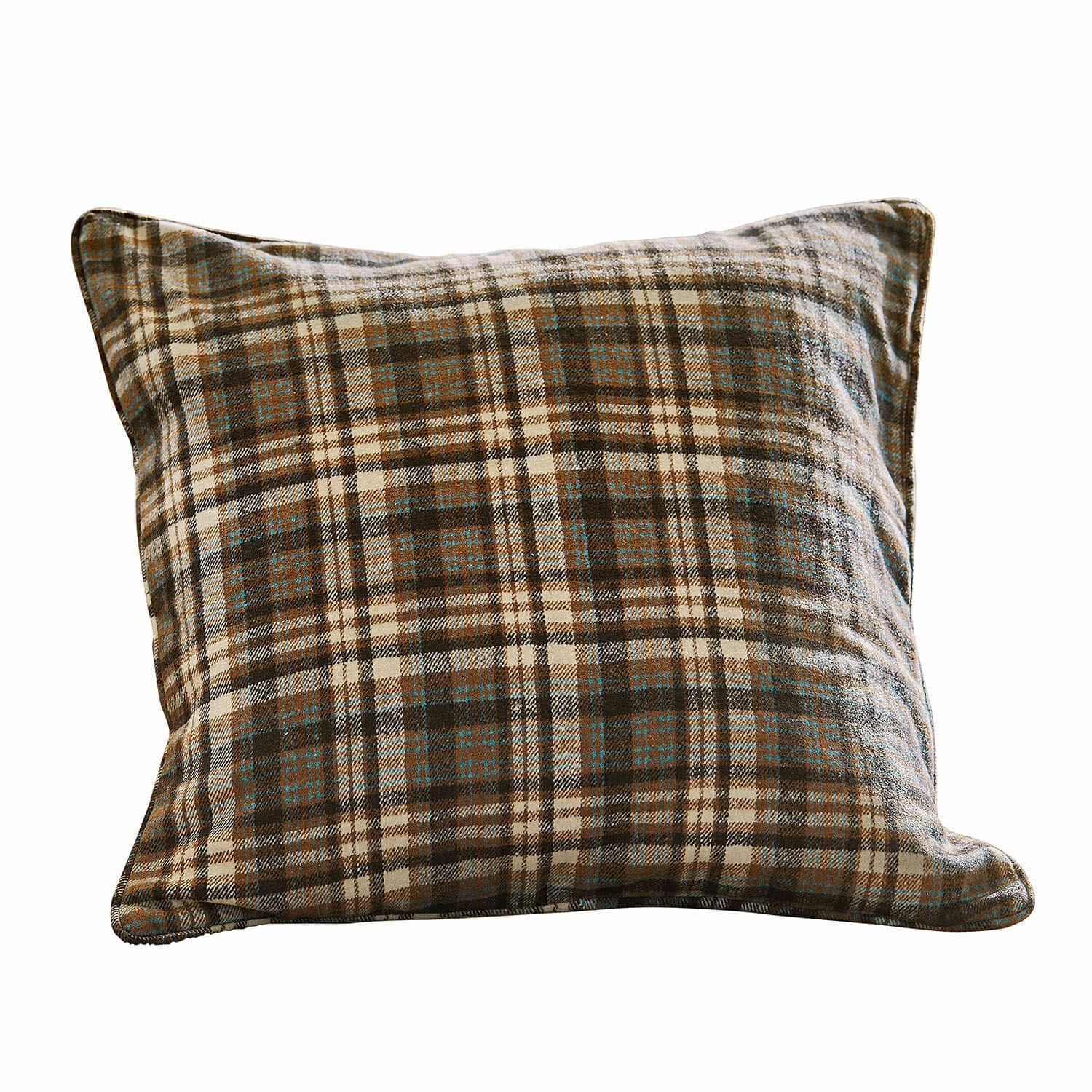 Housse de coussin Celestria Coussin décoratif en tissu doux à carreaux marron et beige, parfait pour le salon