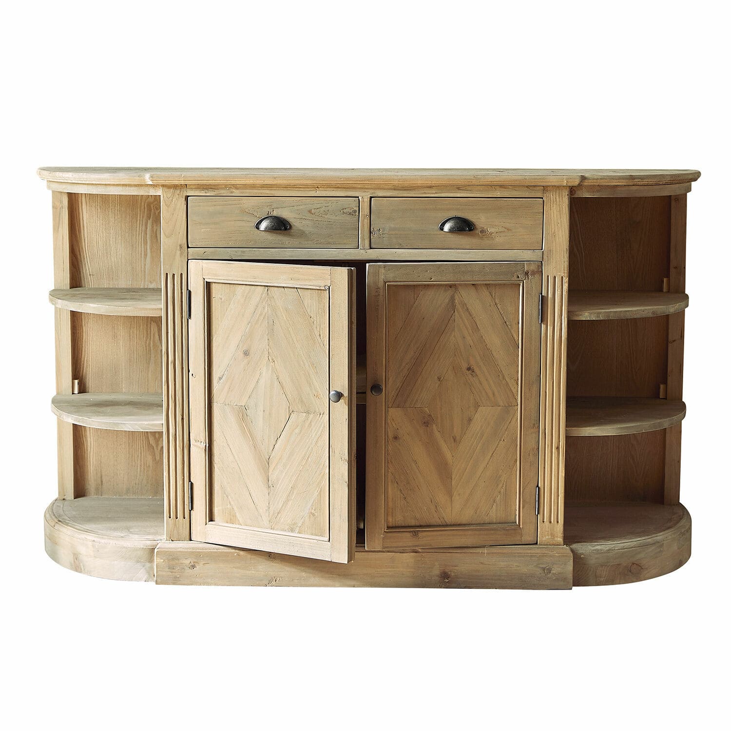 Lage kast Tressique Dressoir van natuurlijk hout met lades en open planken voor opbergruimte in de woonkamer