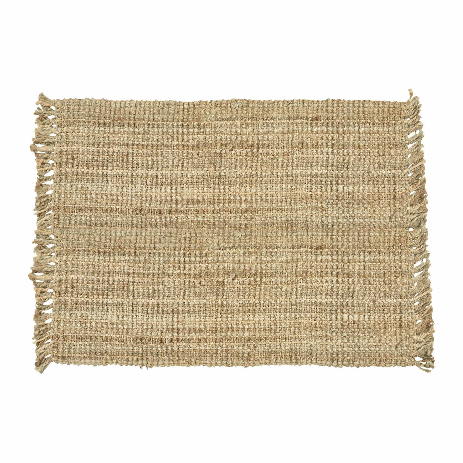 Tapis Hermitage Tapis en jute naturel beige avec franges, parfait pour la décoration intérieure et le confort