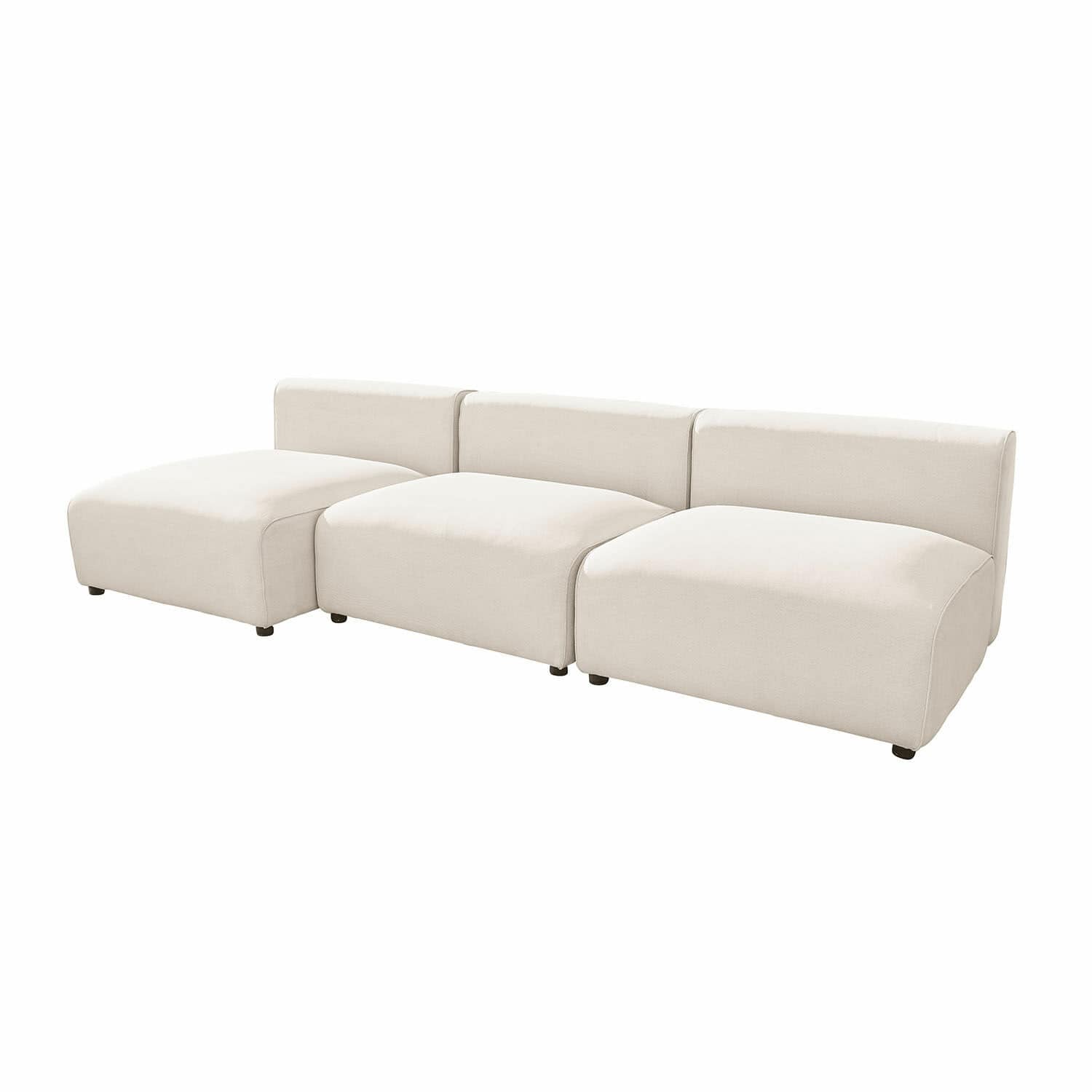 Modulaire bank Vézère Modulaire bank in crèmekleurige zachte stof voor een modern interieur