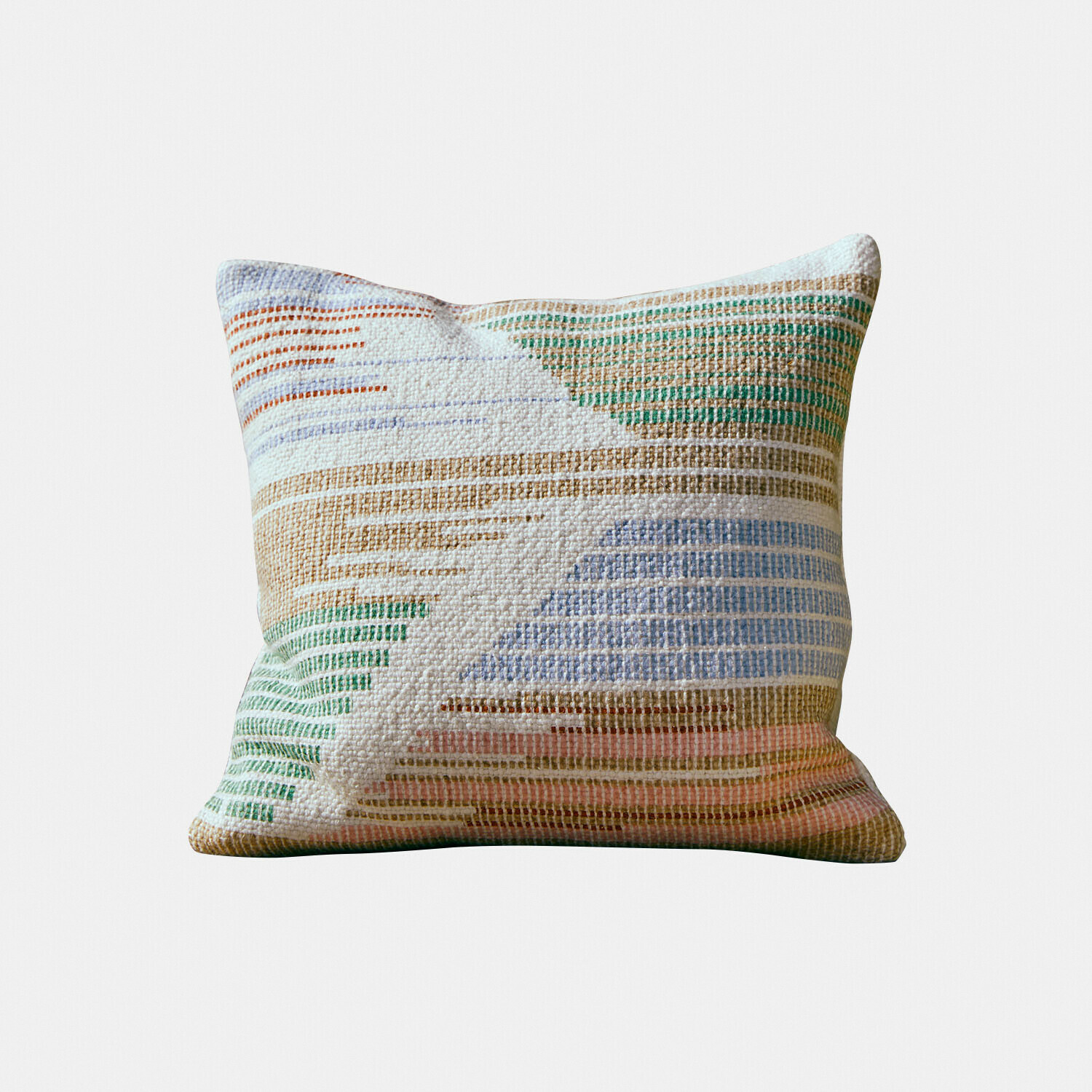 Coussin décoratif coloré en tissu avec motif géométrique, doux et élégant pour le salon