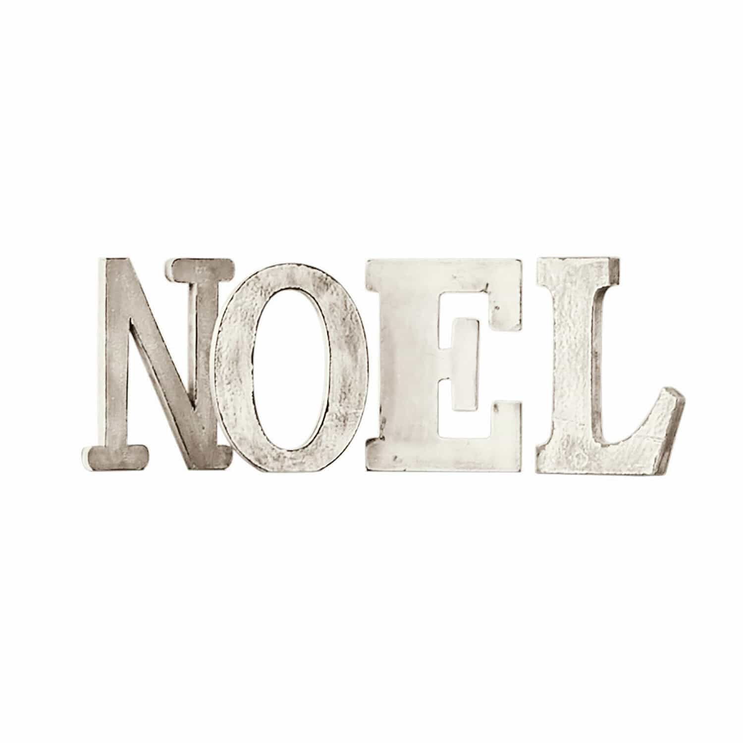 Lettres décoratives NOEL en blanc antique pour décoration intérieure de Noël