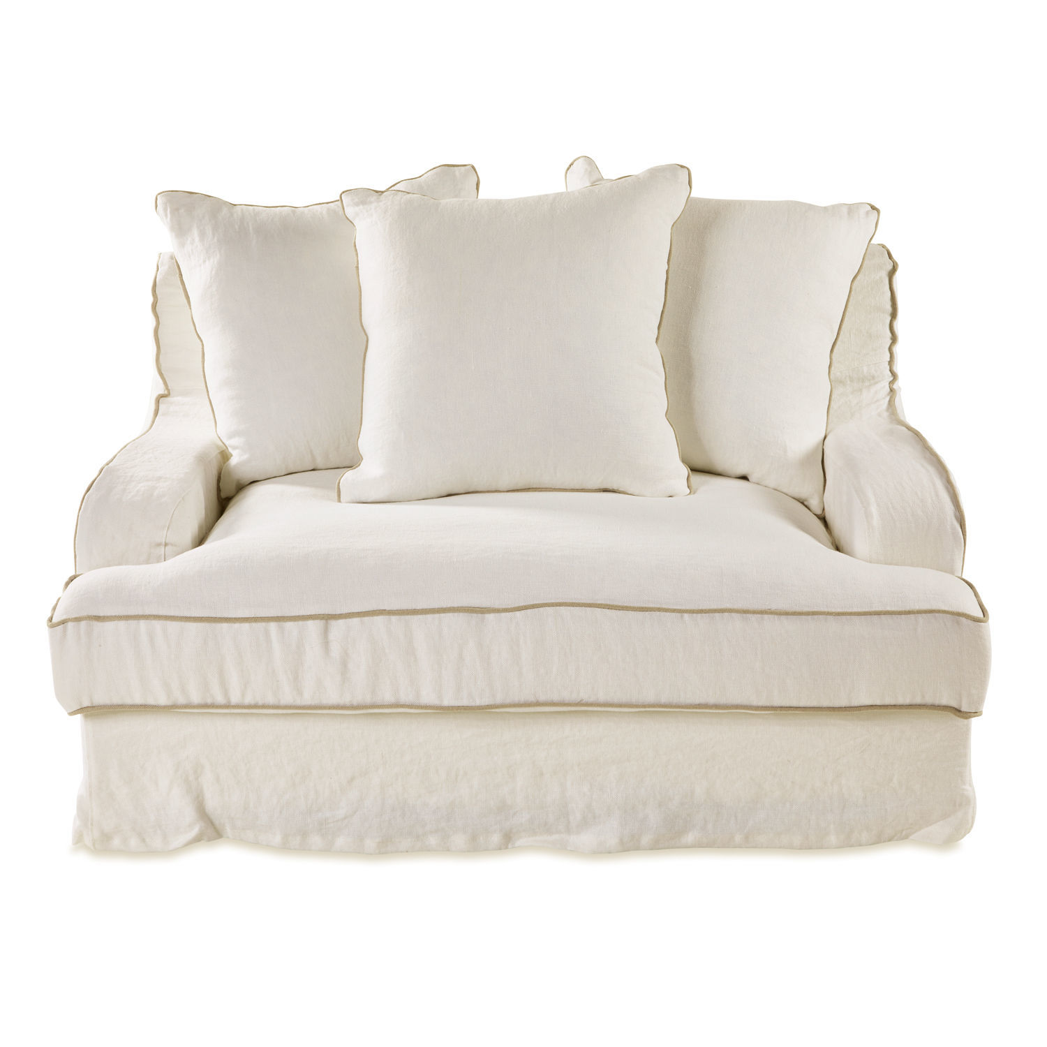 wit/beige Witte stoffen Monaco bank met zachte kussens en comfortabele zitplaats voor woonkamer