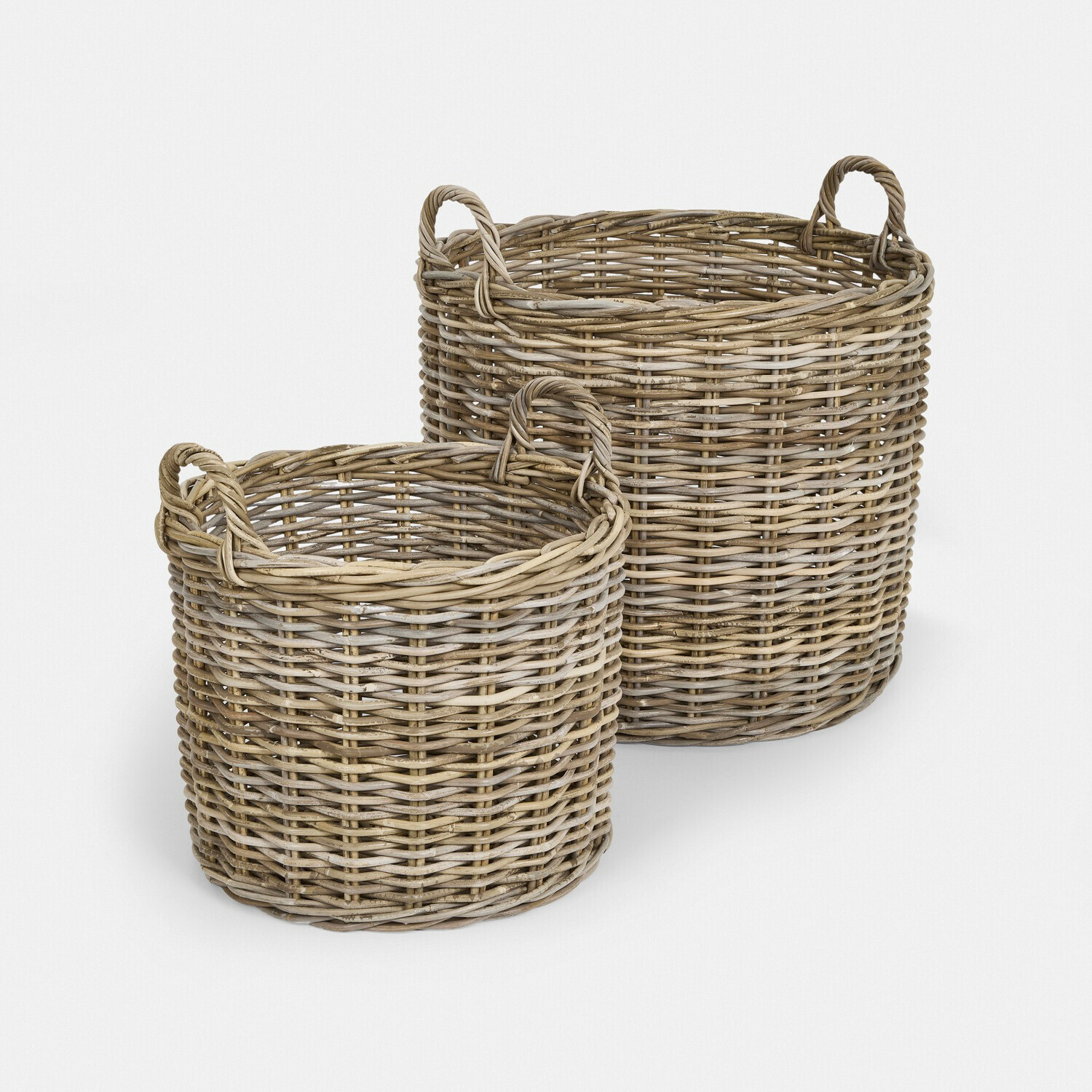 Mand set van 2 Alouenne Set van twee ronde manden van natuurlijke wilgentenen voor opslag en decoratie