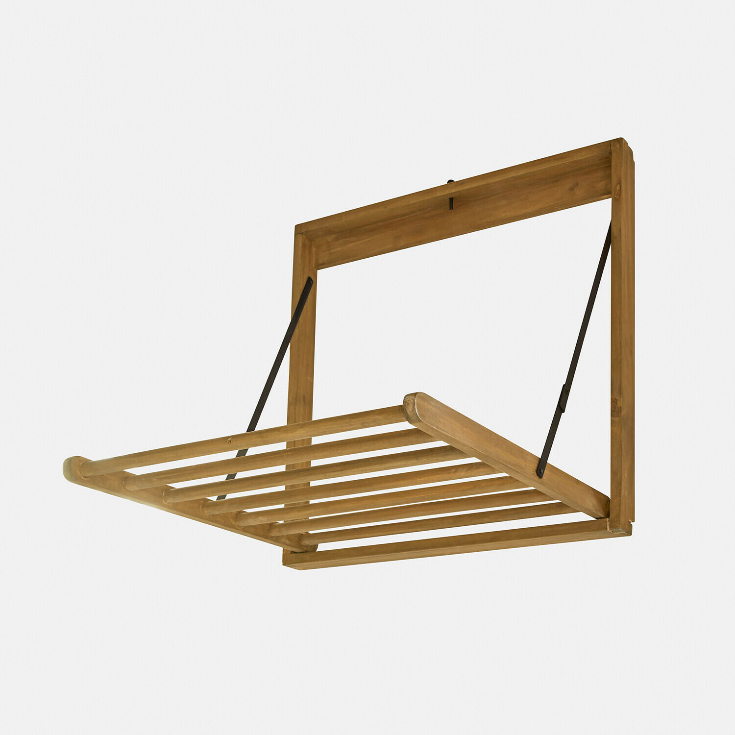 Étendoir à linge mural Élirème Séchoir mural pliant en bois naturel, pratique pour suspendre les vêtements et économiser de l'espace