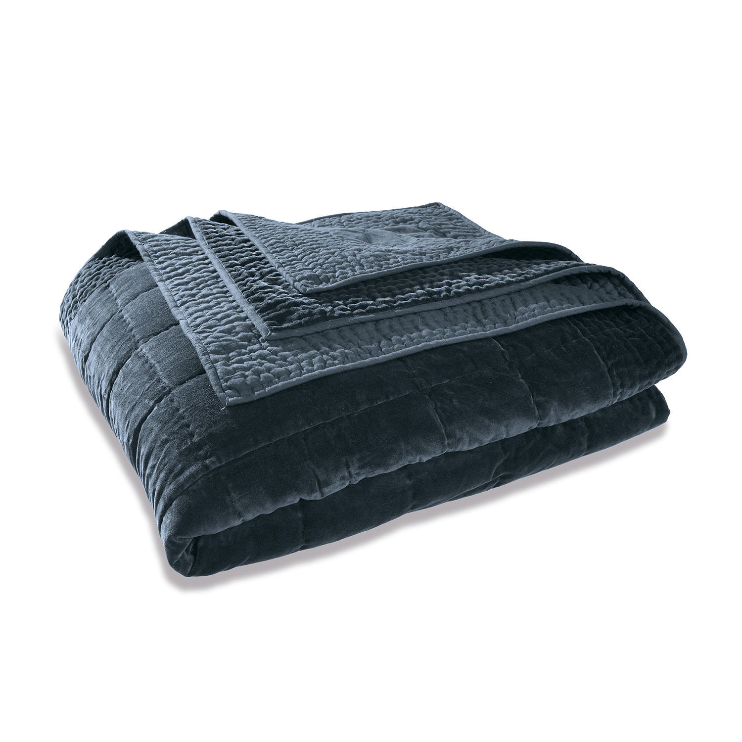 Quilt Arasta Opgevouwen donkerblauwe gewatteerde plaid van zacht materiaal voor slaapkamer