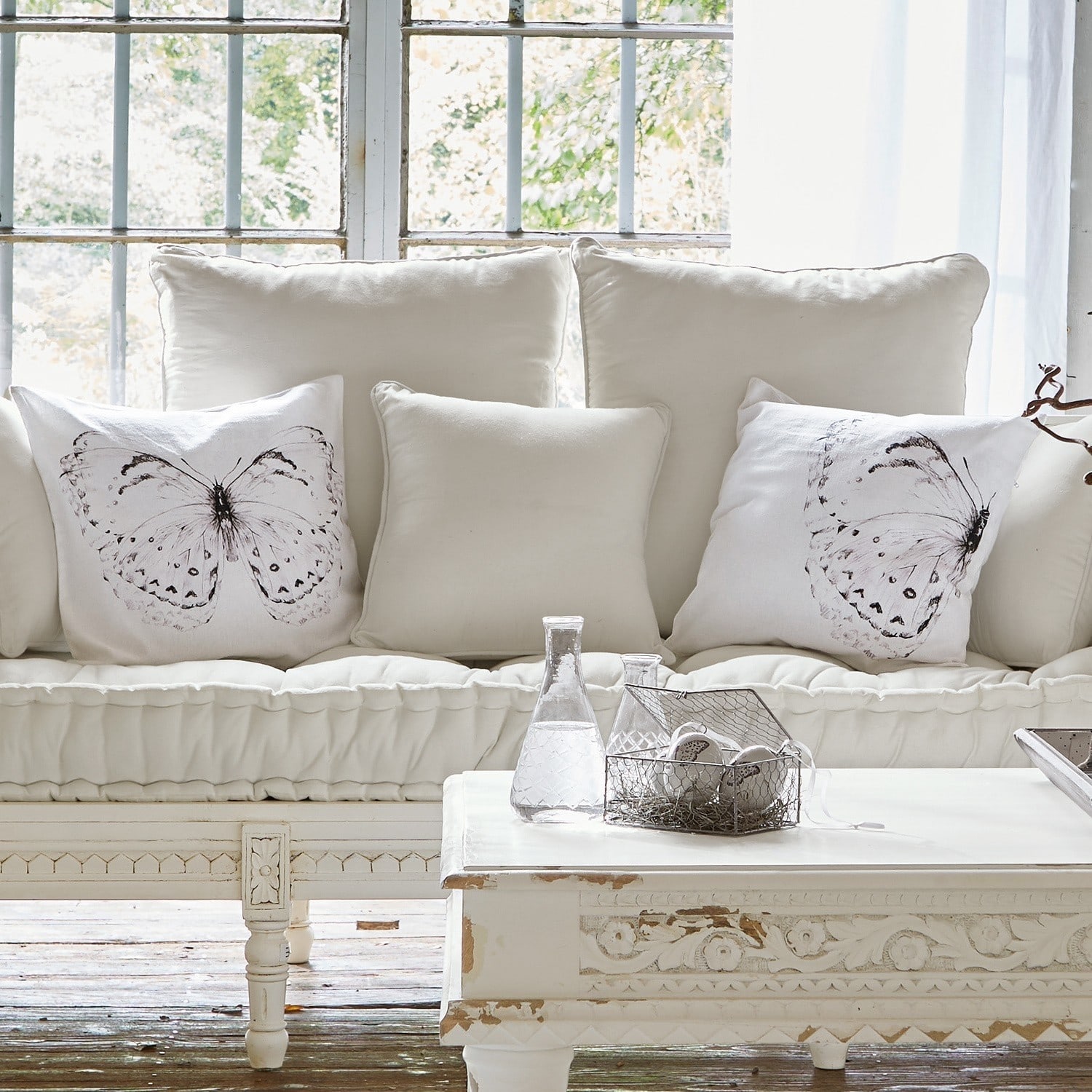 Lot de 2 housses de coussin Fragile