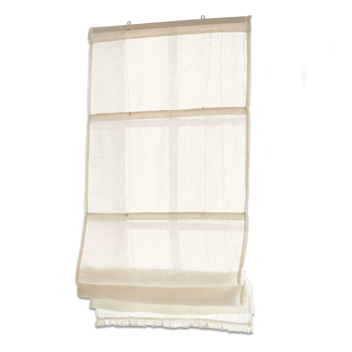 Vouwgordijn Dercy Beige rolgordijn van lichte stof, decoratief raamgordijn voor woonkamer