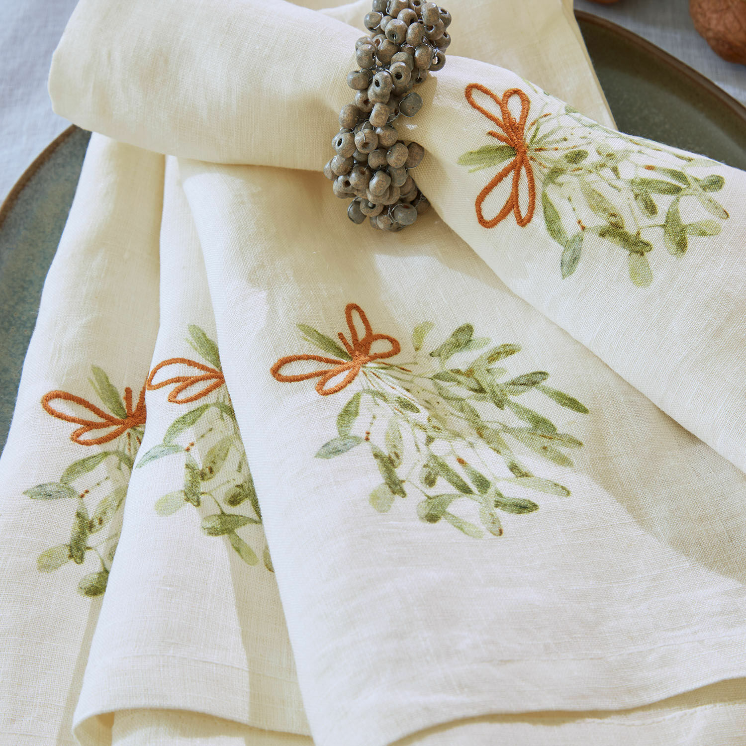 Lot de 4 serviettes de table Mistletoe
