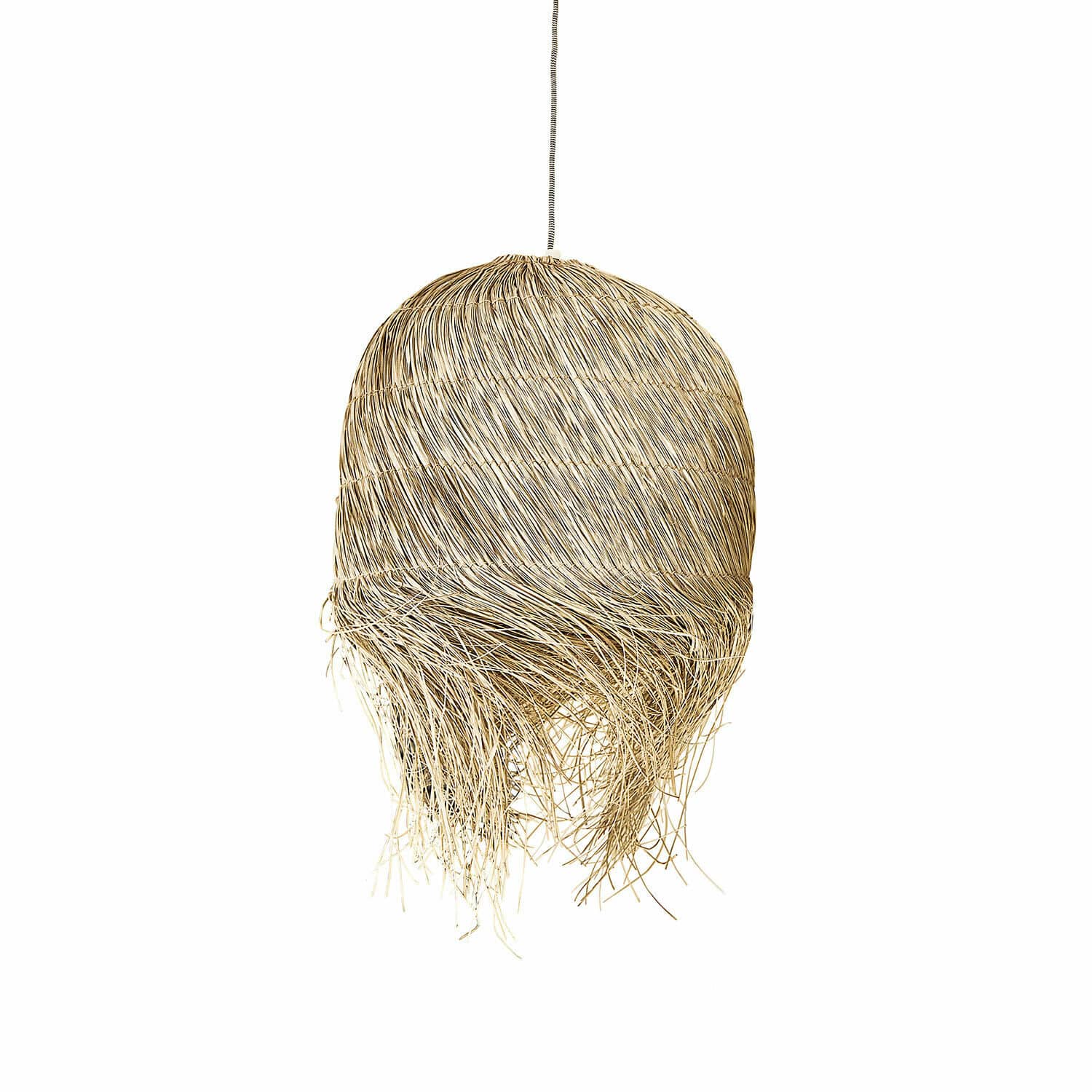 Abat-jour Little Shereena Suspension en rotin naturel beige avec franges décoratives, lampe au style bohème