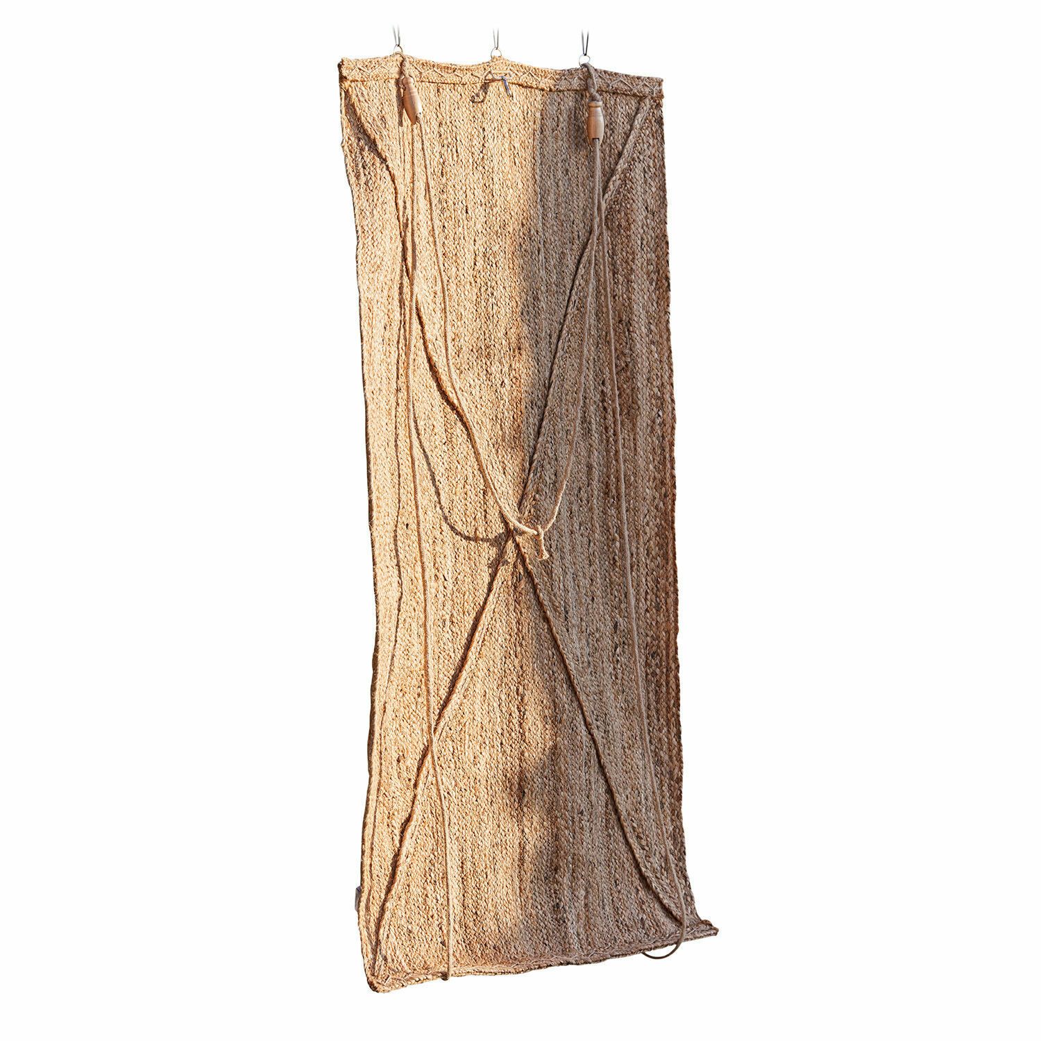 Rolgordijn Georgia Natuurlijke geweven jute vloerkleed in beige, duurzame interieurdecoratie van natuurlijk materiaal