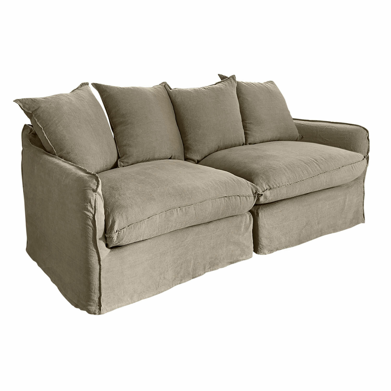 Canapé Dunswater gris en tissu doux, canapé confortable pour salon, meuble moderne pour détente