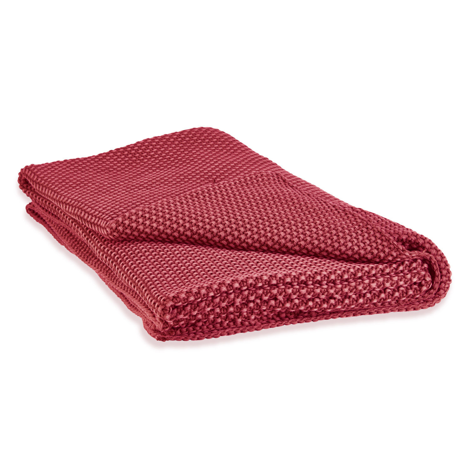 Plaid Amberley Rode, grofgebreide deken van zacht materiaal, ideaal voor thuis en ontspanning