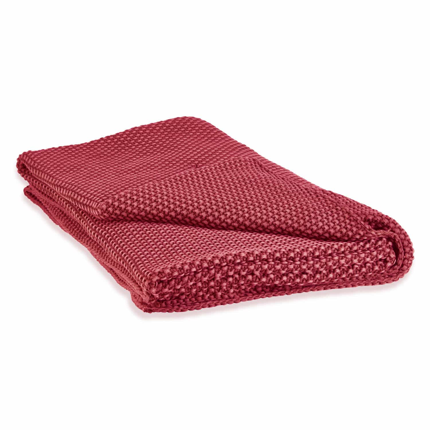 Plaid Amberley Plaid rouge en maille épaisse, tissu doux, parfait pour la maison et la détente