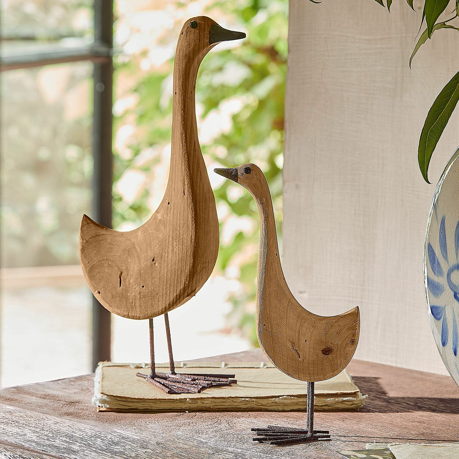 Lot de 2 oies décoratives Amiraz