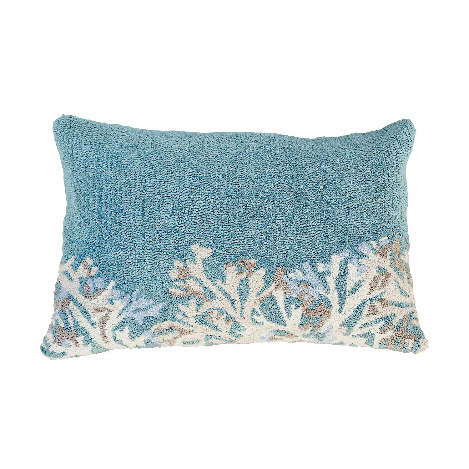 Kussenhoes voor binnen & buiten Dorlancourt Rechthoekig blauw kussen van zacht materiaal met koraalpatroon, decoratie voor woonkamer