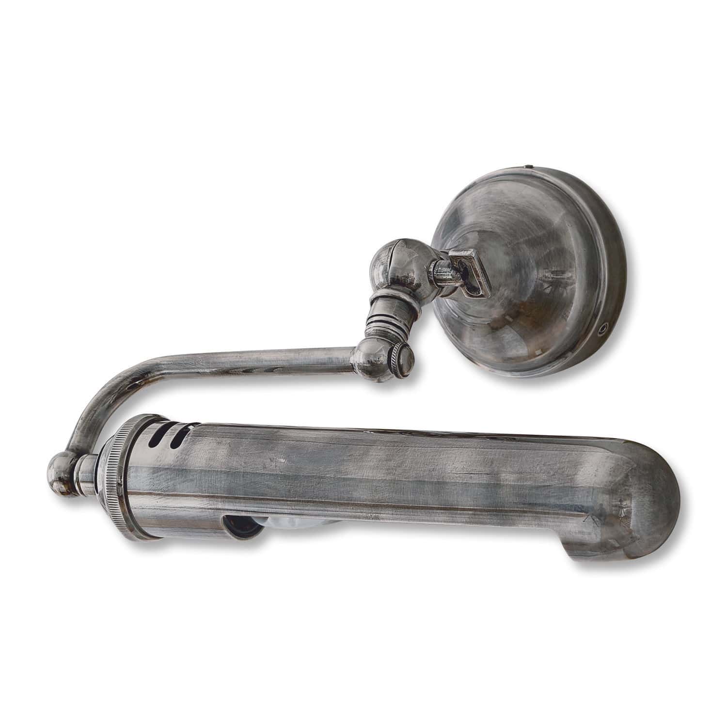 Applique murale Litch en métal couleur argent antique avec bras articulé pour éclairage intérieur
