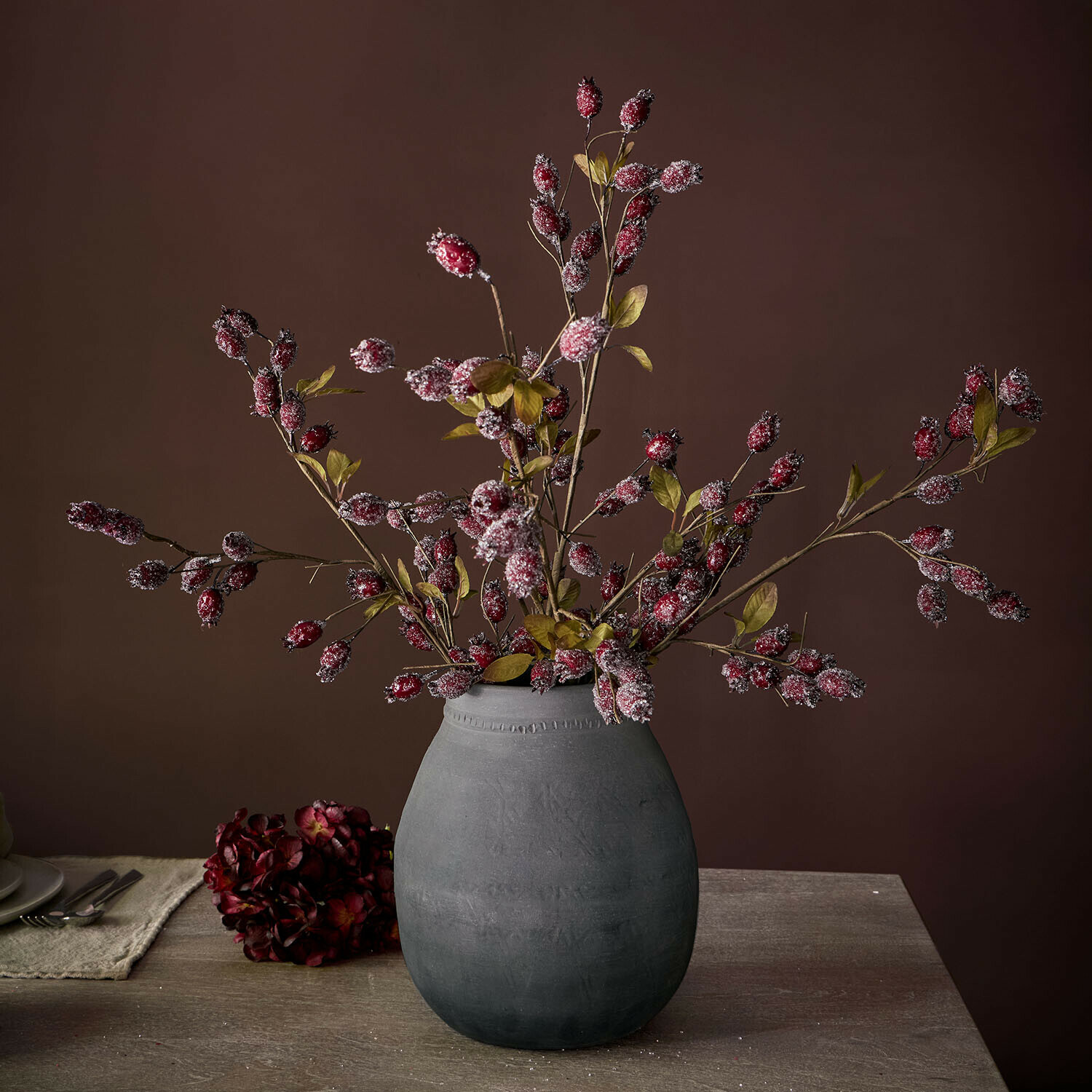 Kunsttak rozenbottels set van 3 Buttonbush