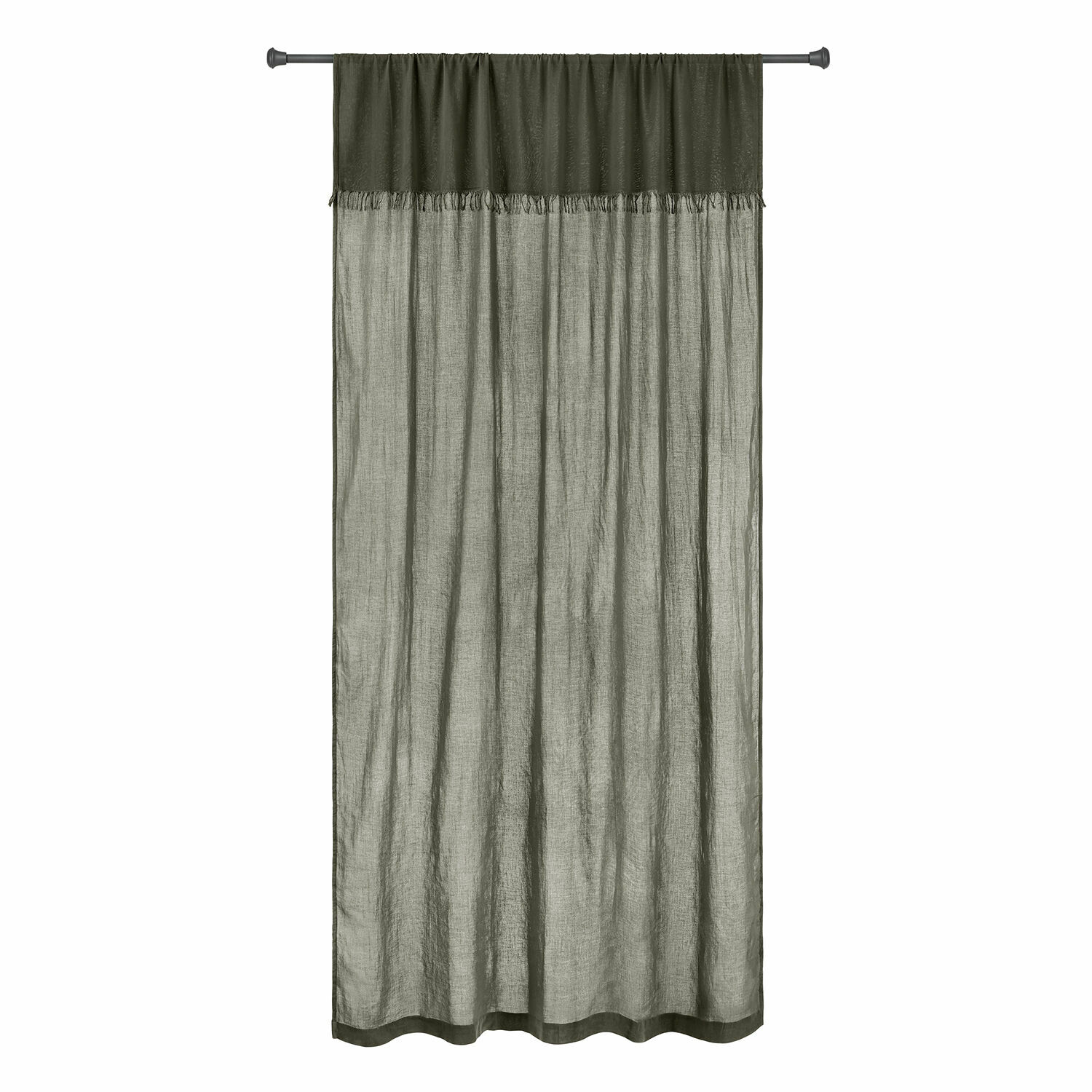 grijs Grijze Dovinel gordijn van licht materiaal met franjes, perfect voor raam- en interieurdecoratie