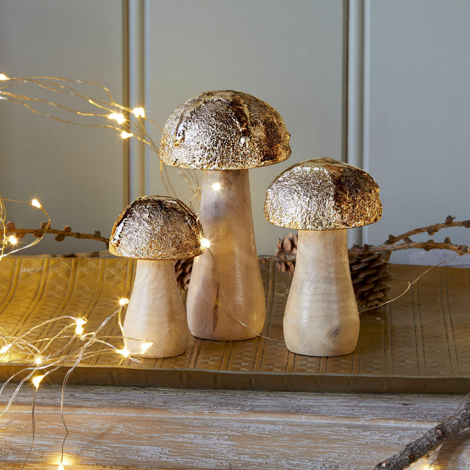 Lot de 3 champignons décoratifs Myrska