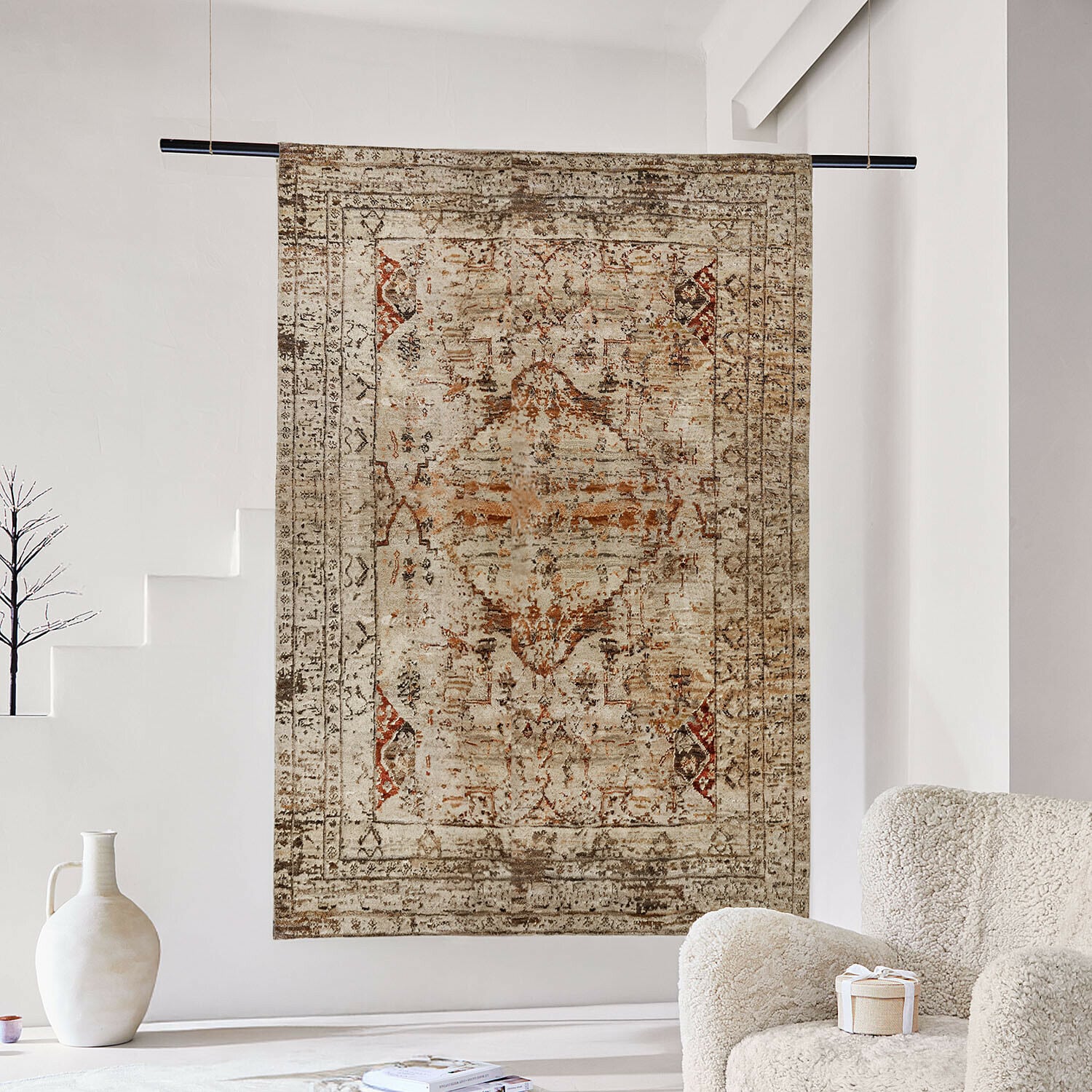 Vloerkleed Selmira Decoratief vloerkleed in beige- en bruintinten met oosters patroon, geschikt voor woonkamer