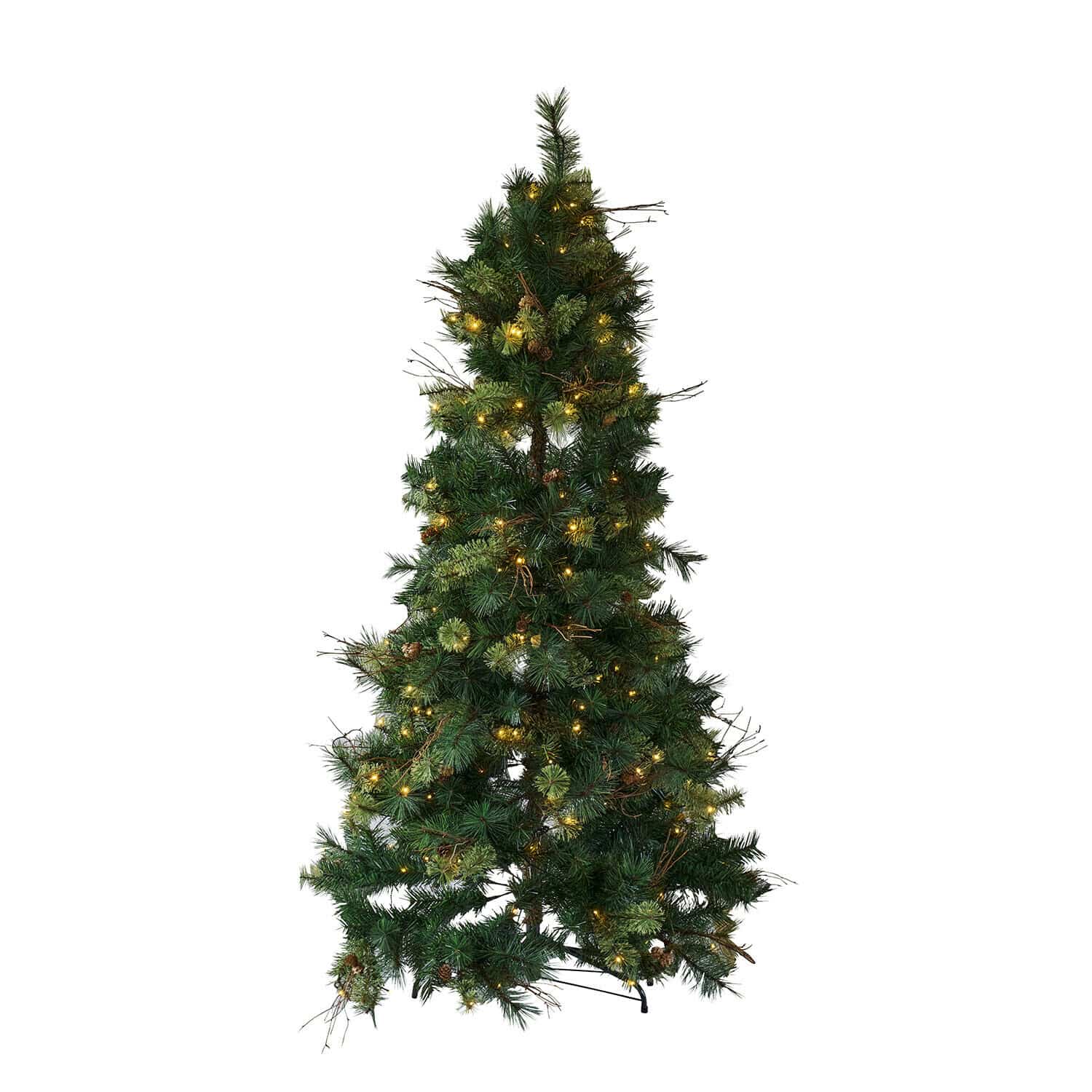 Ledkerstboom Yundra Kunstkerstboom met groene naalden en warme LED-verlichting, sfeervolle kerstdecoratie