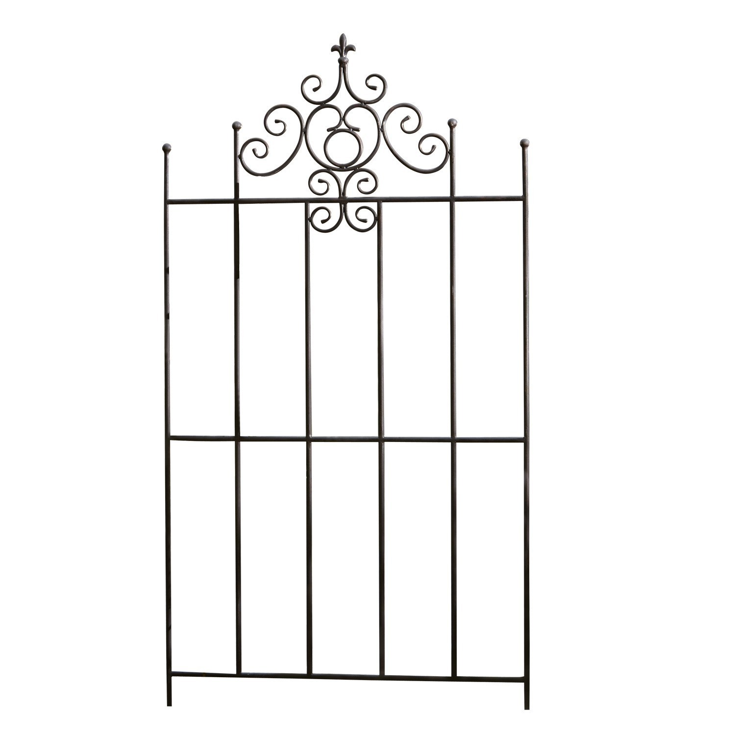 Klimplantenrek Sampigny Zwart metalen tuinhek met decoratieve krullen, geschikt voor tuin- en huisdecoratie