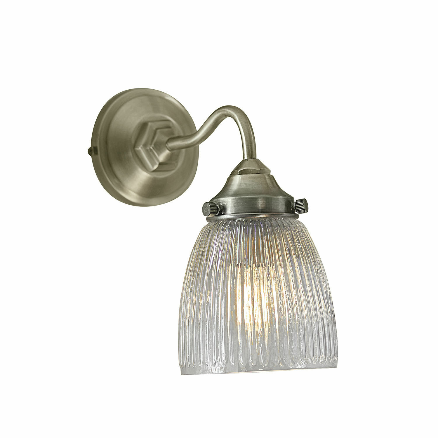 Wandlamp Tanaelva Wandlamp van metaal met transparante glazen kap, moderne binnenverlichting