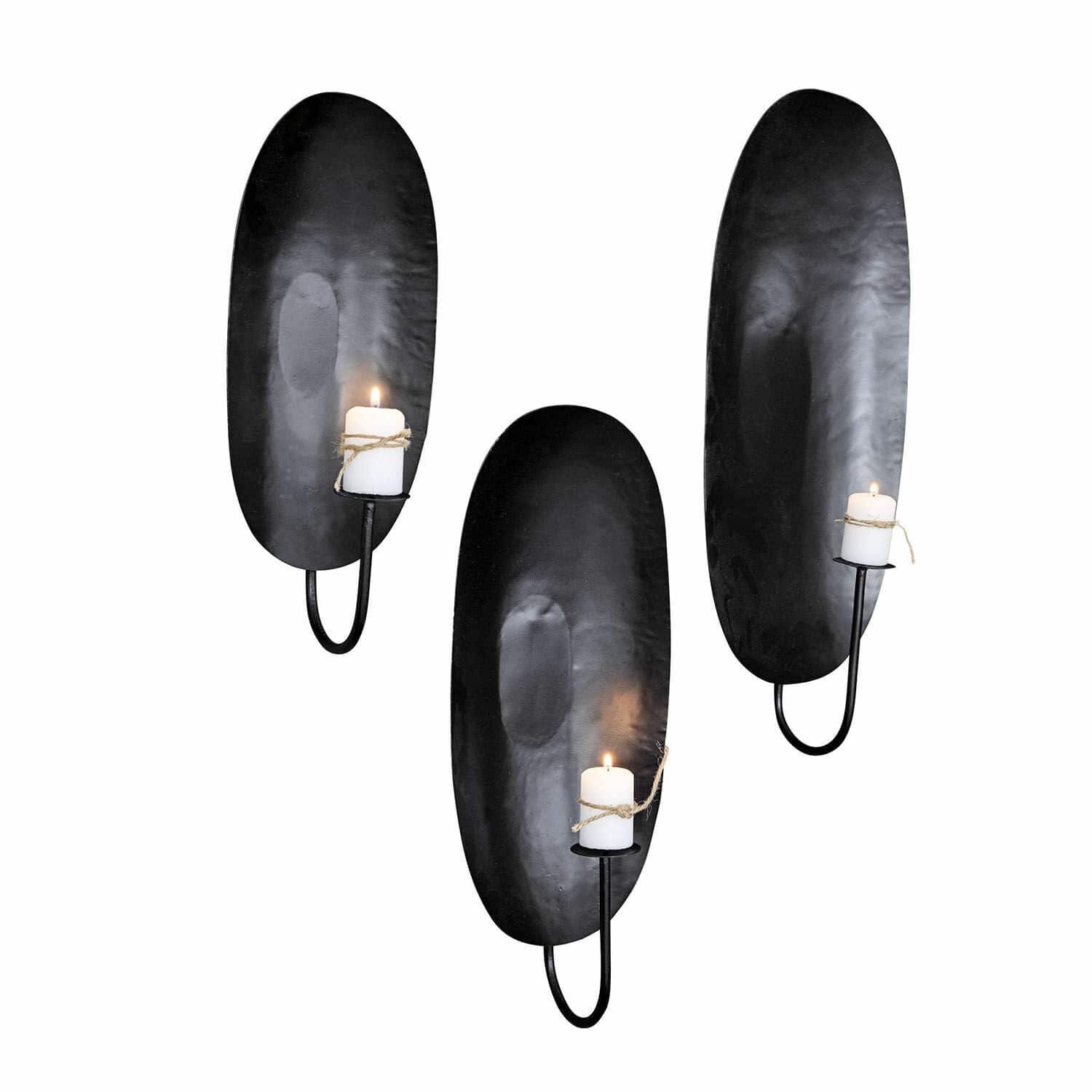 Lot de 3 porte-bougies muraux Lappion