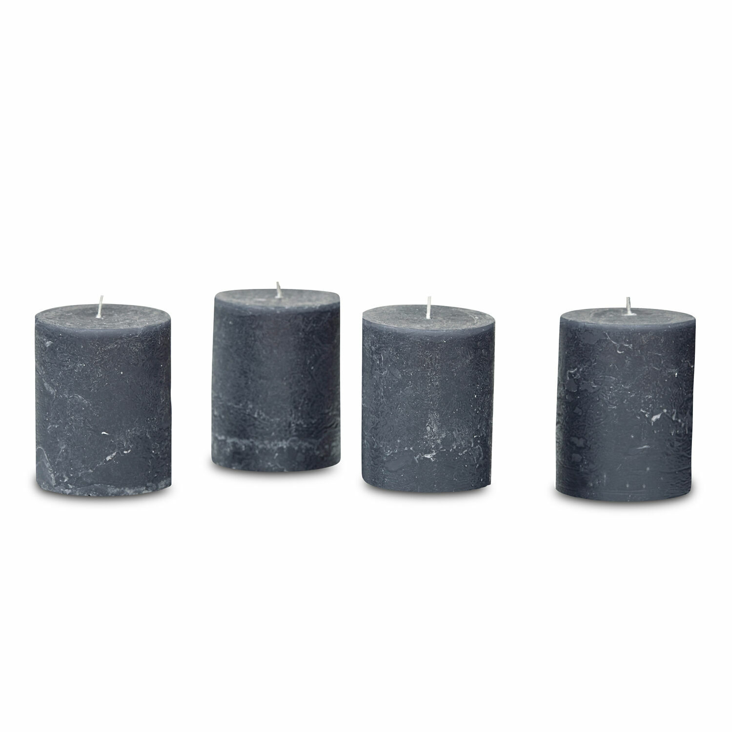 Lot de 4 bougies Virrans anthracite en cire naturelle pour décoration intérieure