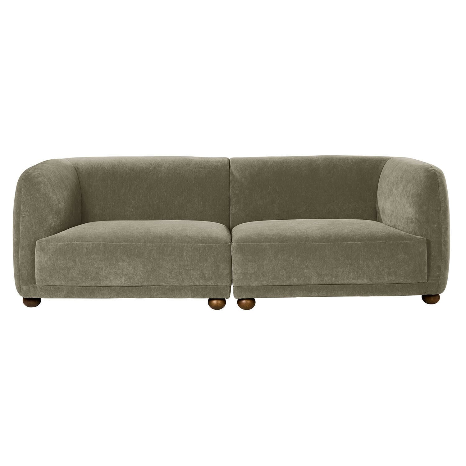 Canapé Scintillique en tissu olive, meuble moderne et confortable pour salon élégant