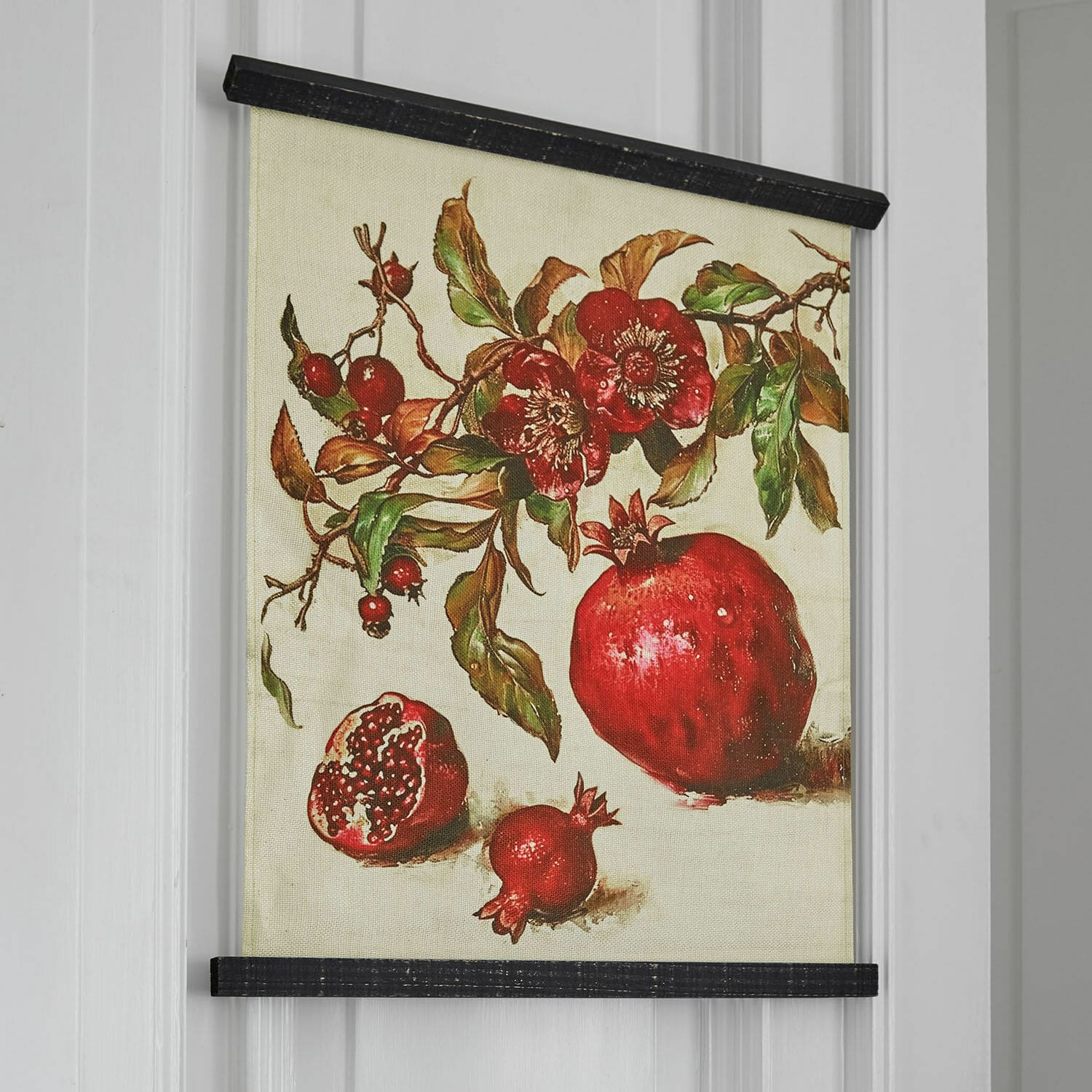 Tableau Karidah Tableau en toile avec motif de grenades rouges et feuilles vertes, décoration murale élégante