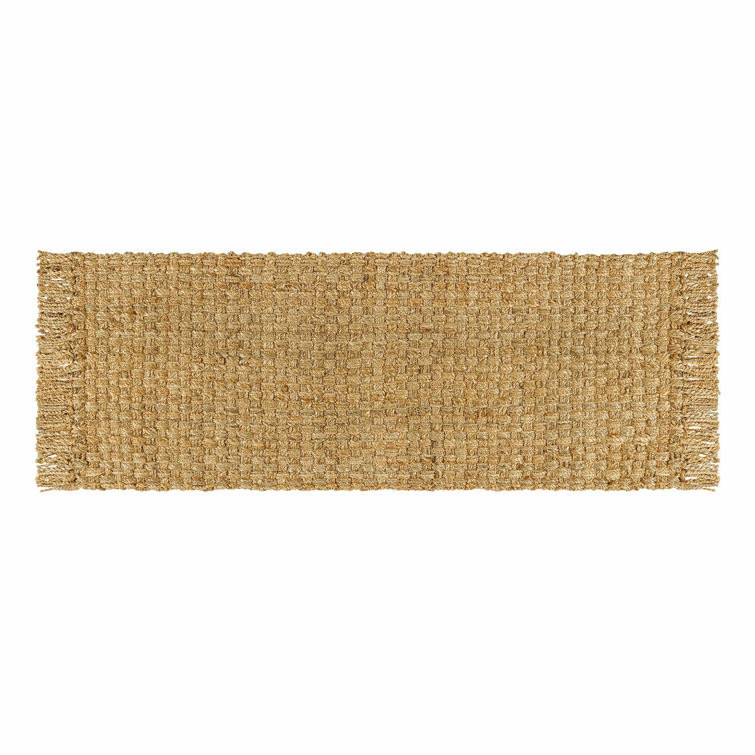 Tapis en jute naturel beige avec franges, durable et décoratif pour la maison