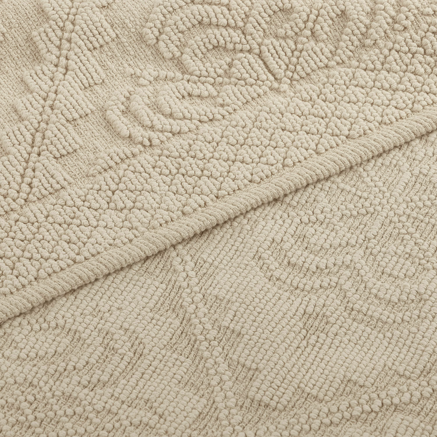 beige Beige badmat Mivorex van zacht materiaal met decoratief patroon, antislip en absorberend