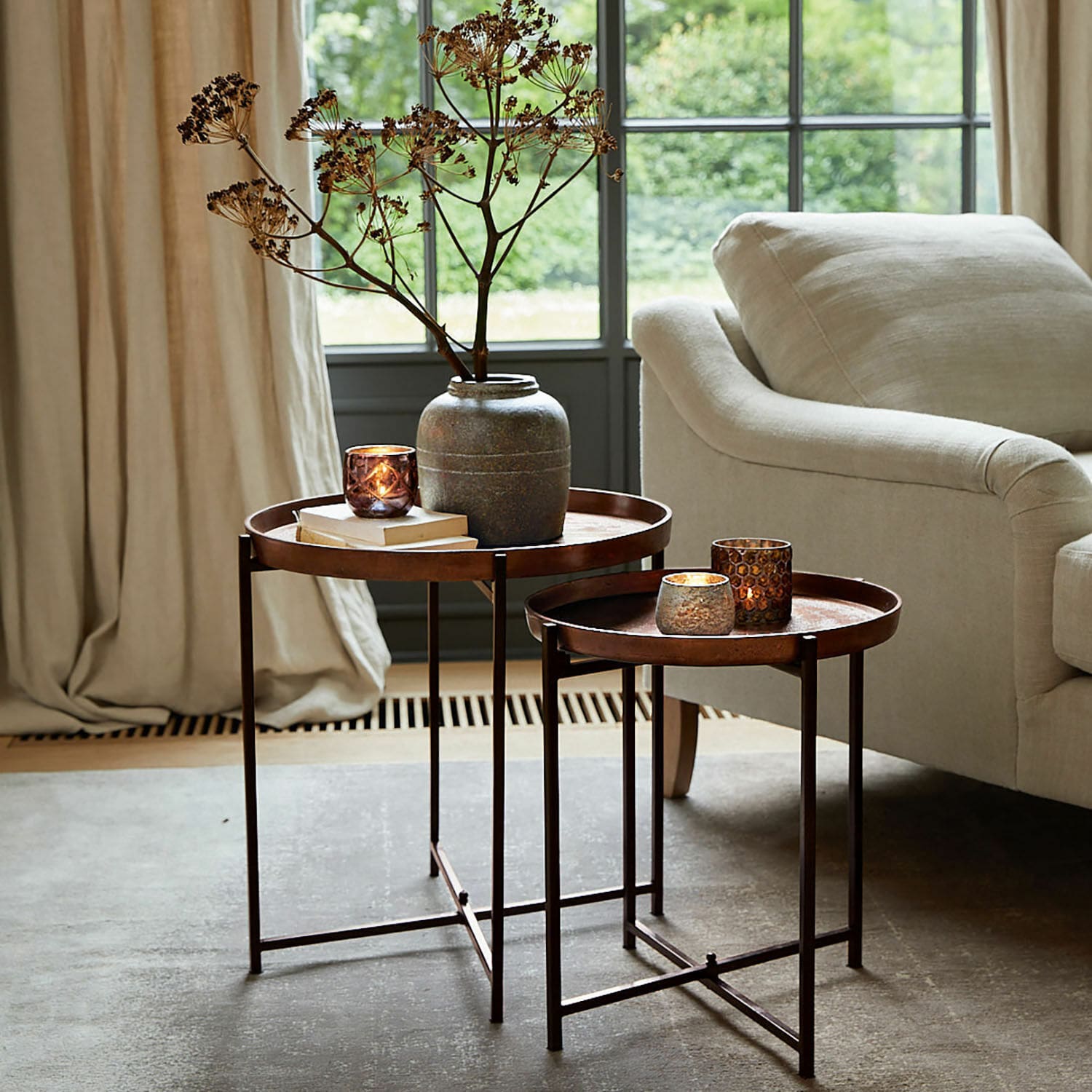 Lot de 2 tables d'appoint Thais